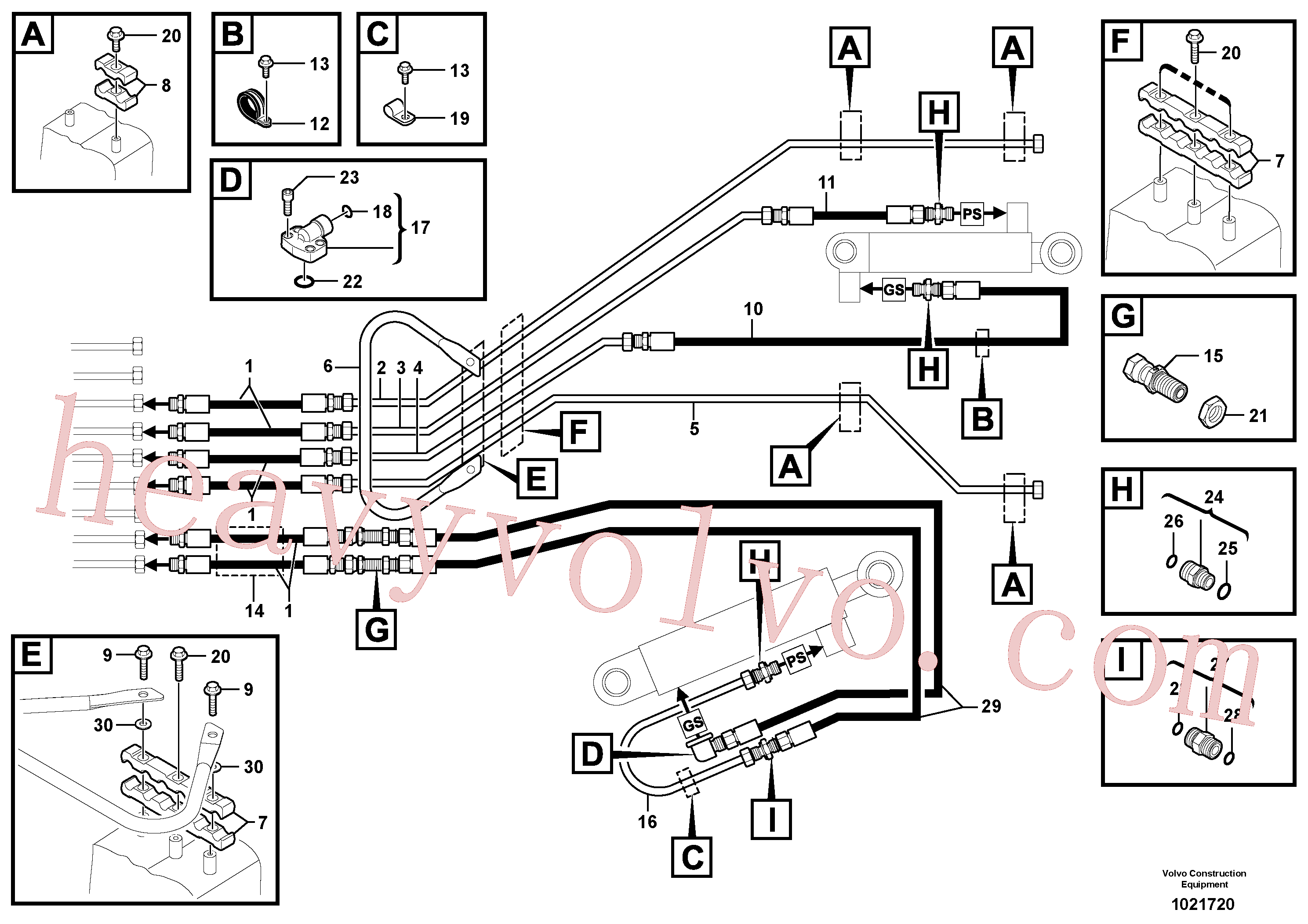 PJ5474008 for Volvo Hydraulic circuit ( boom )(1021720 assembly)