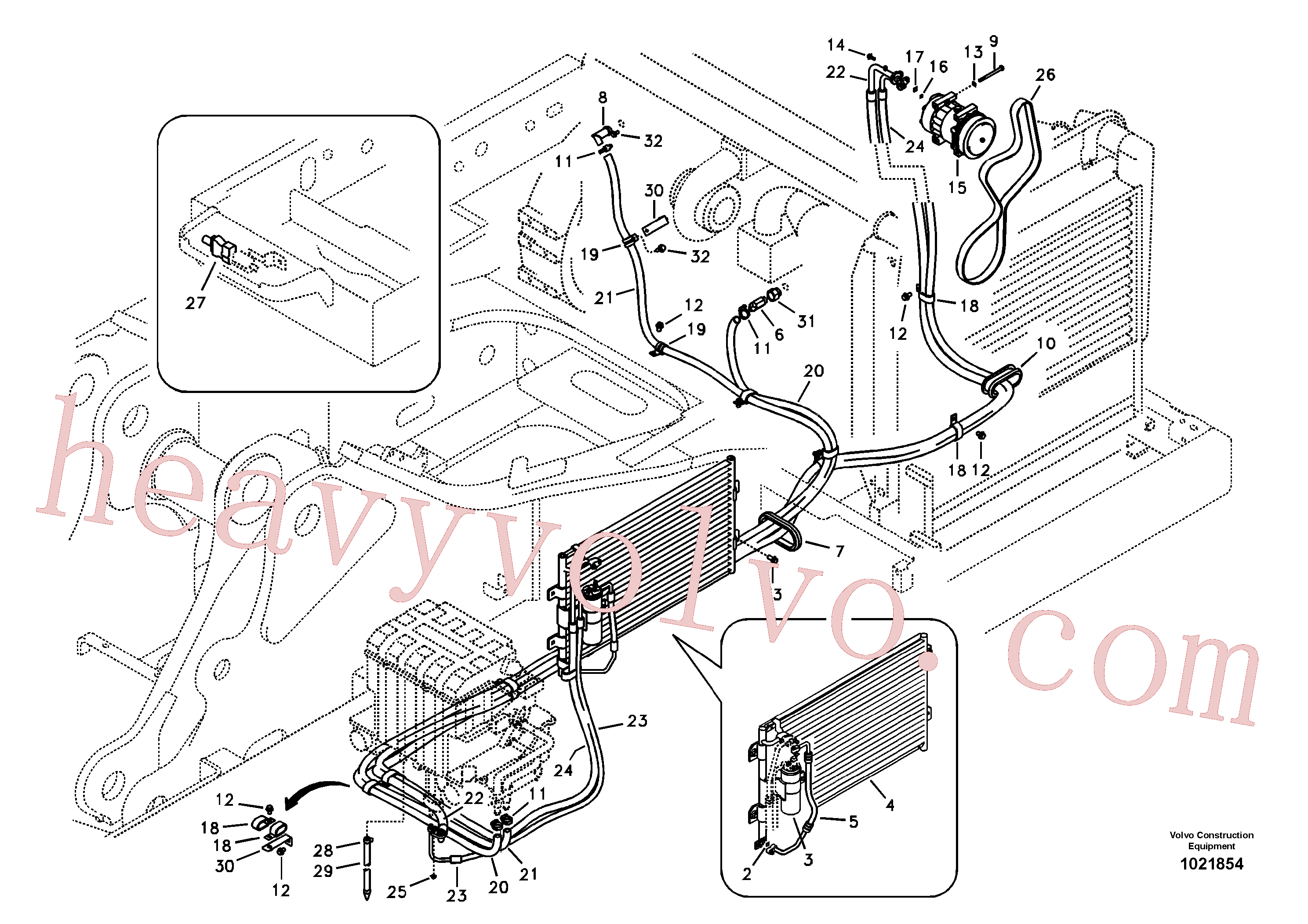 SA9011-20818 for Volvo Air conditioning line, cooling and heater(1021854 assembly)