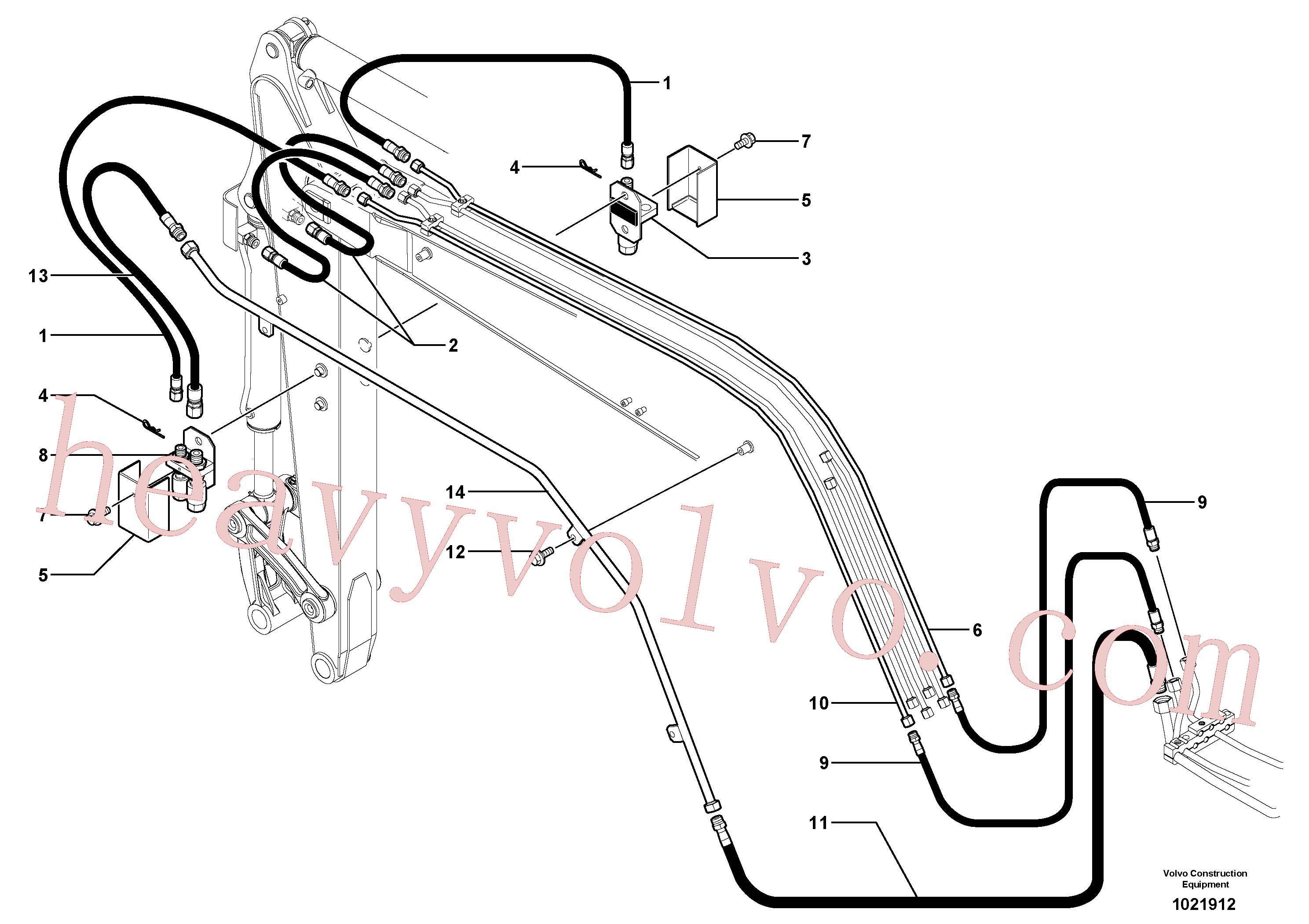 PJ4600005 for Volvo Hydraulic circuit ( double-acting )(1021912 assembly)