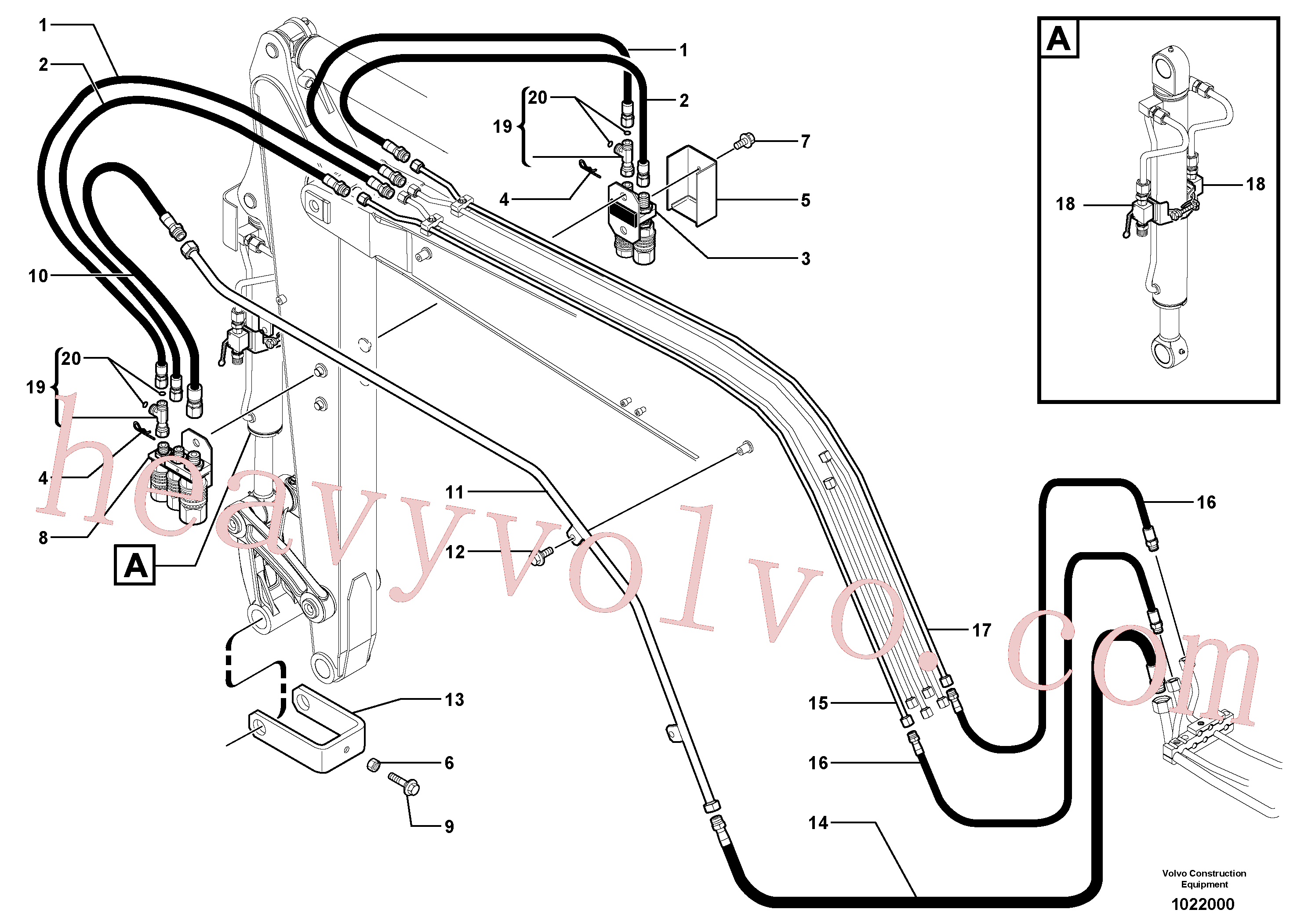 VOE11805534 for Volvo Hydraulic circuit, double effect, gripper bucket equipment(1022000 assembly)