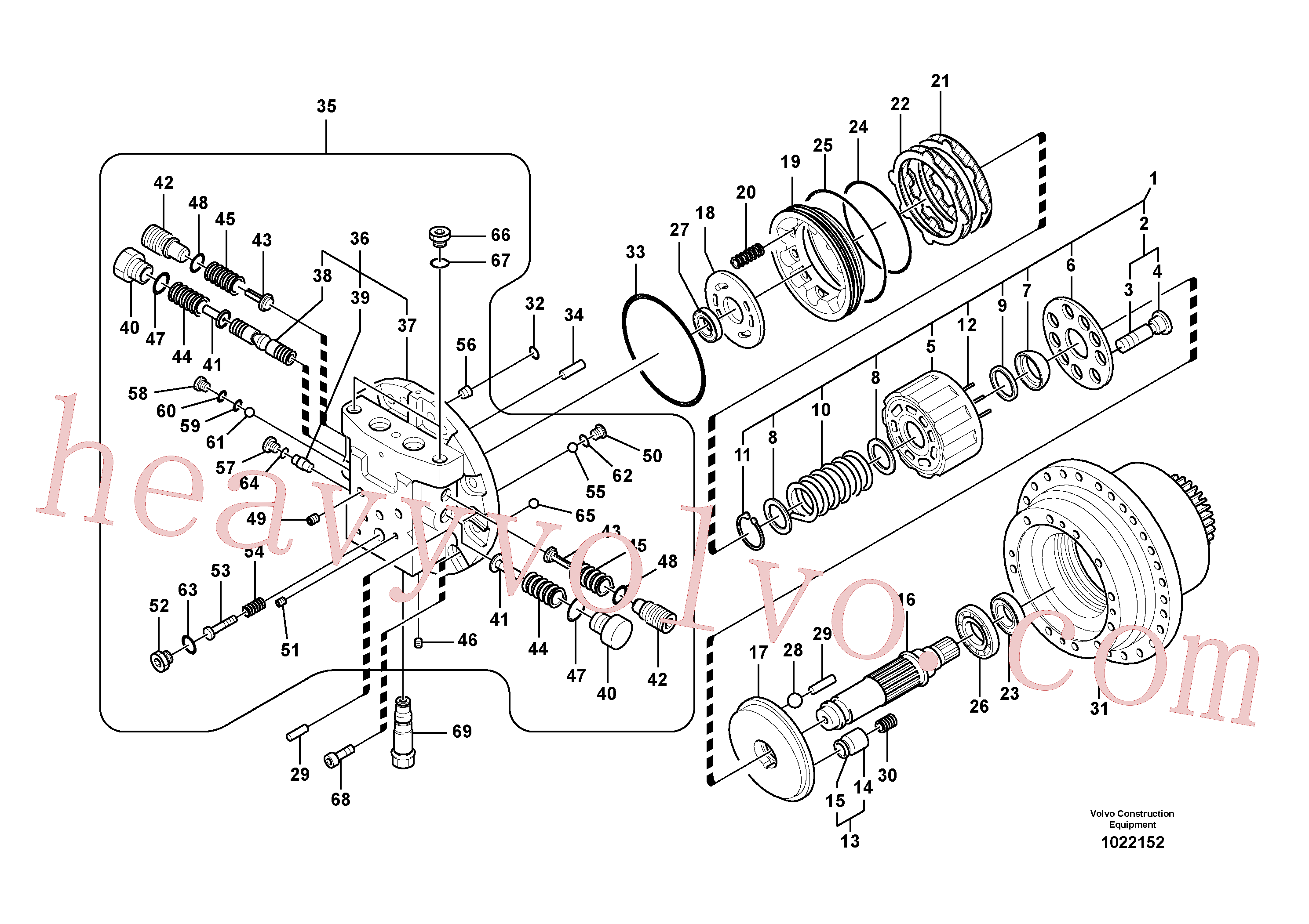 VOE990551 for Volvo Travel motor(1022152 assembly)