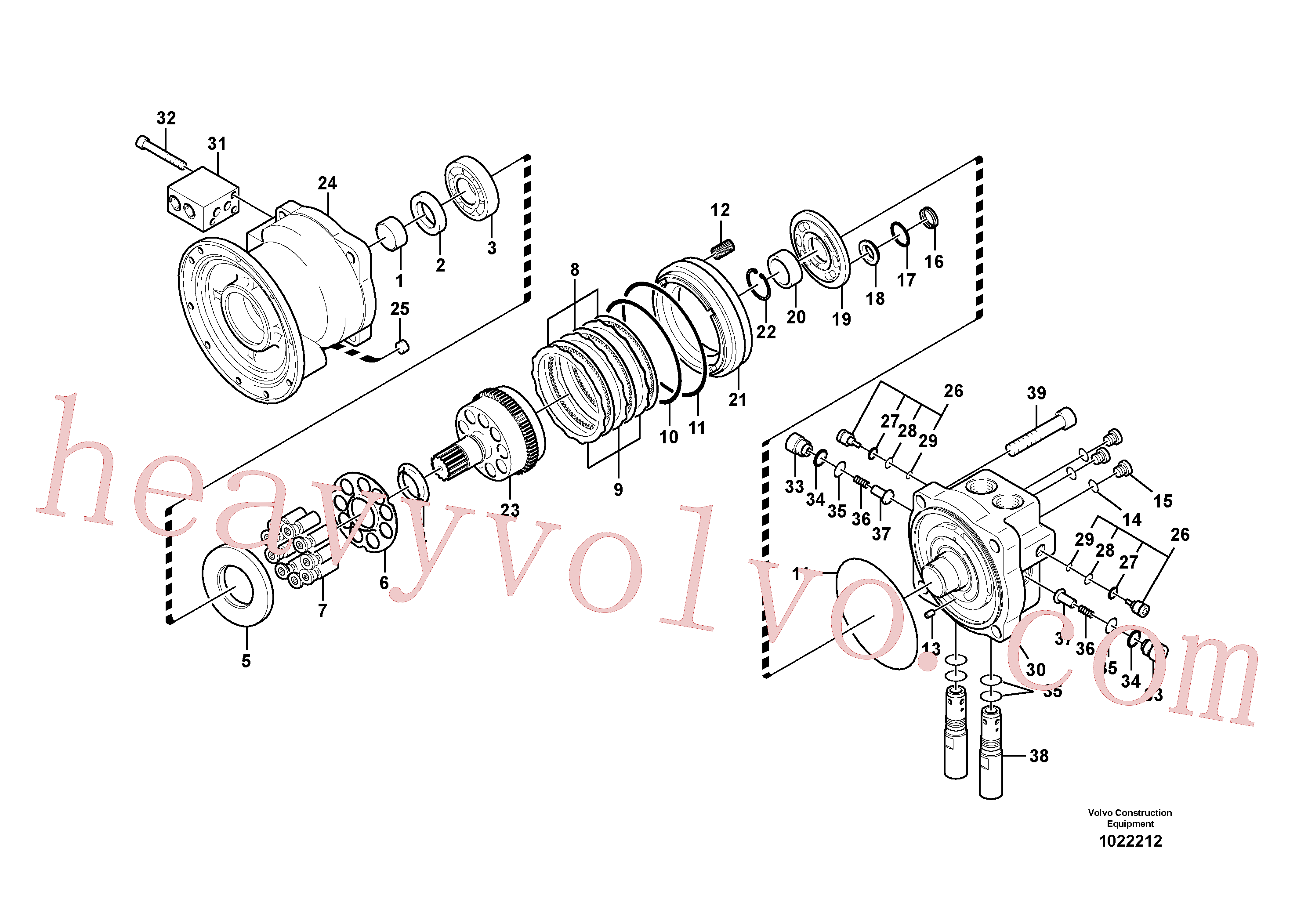 VOE14538545 for Volvo Swing motor(1022212 assembly)