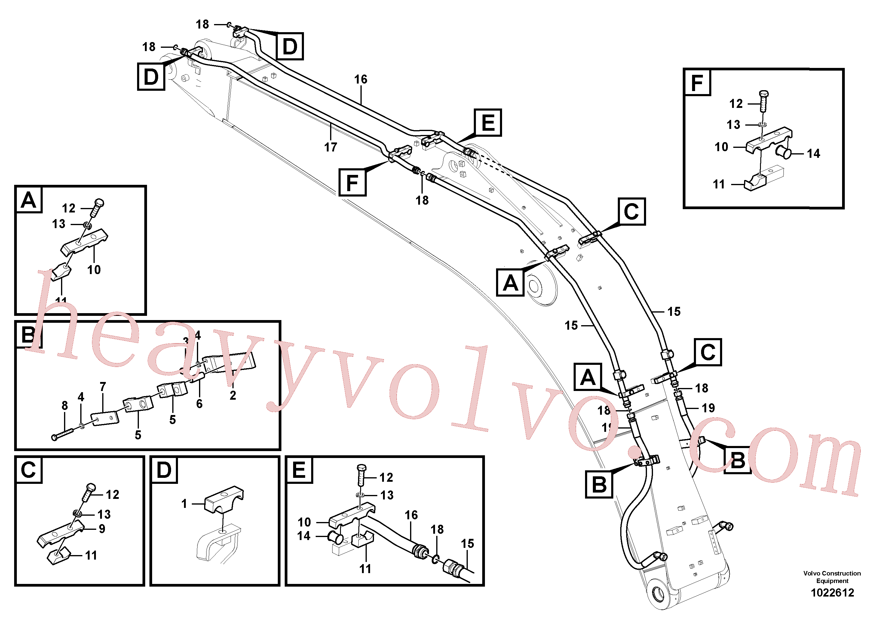 VOE14504830 for Volvo Working hydraulic, hammer and shear for boom(1022612 assembly)