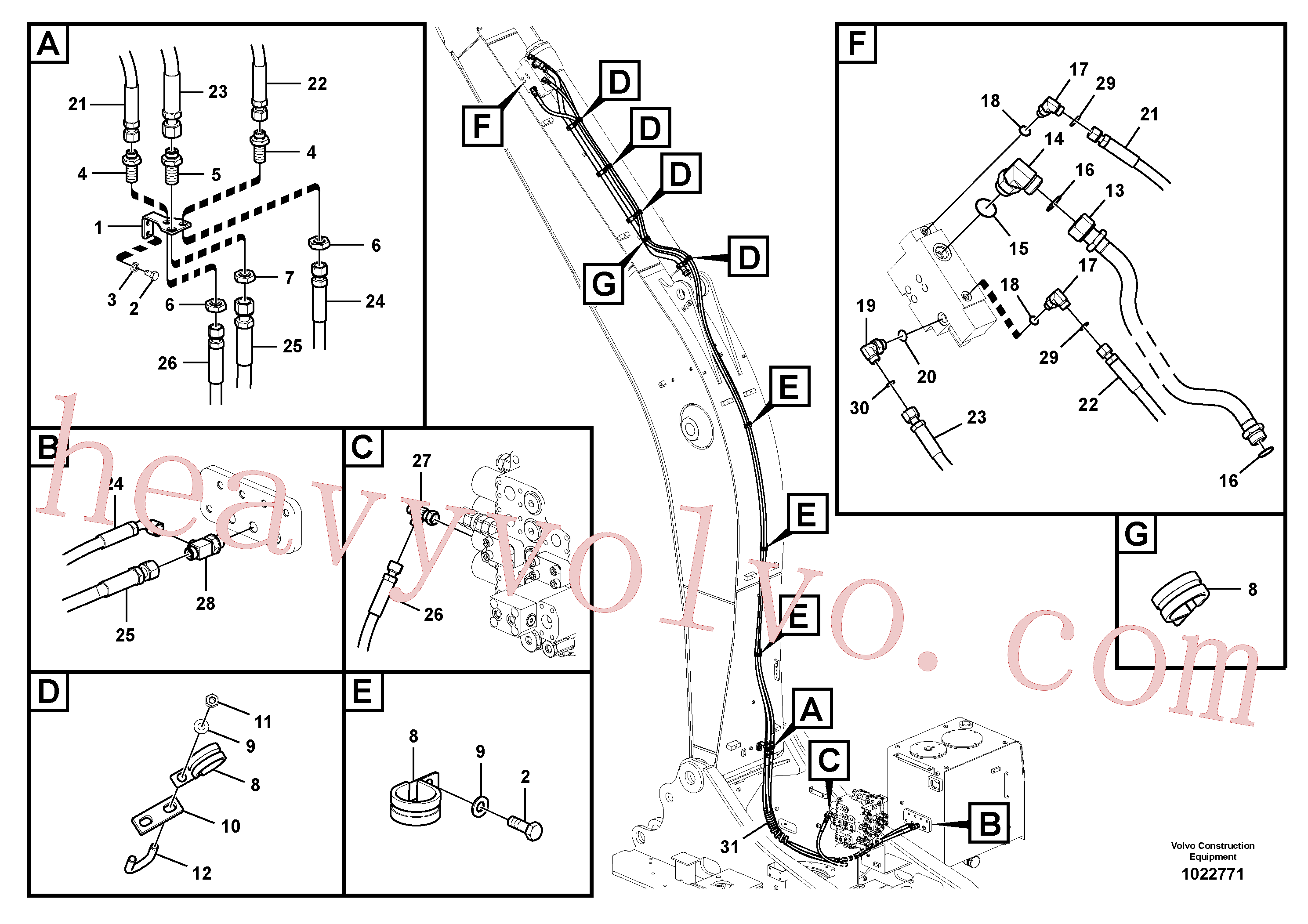 VOE14544039 for Volvo Working hydraulic, dipper arm rupture(1022771 assembly)