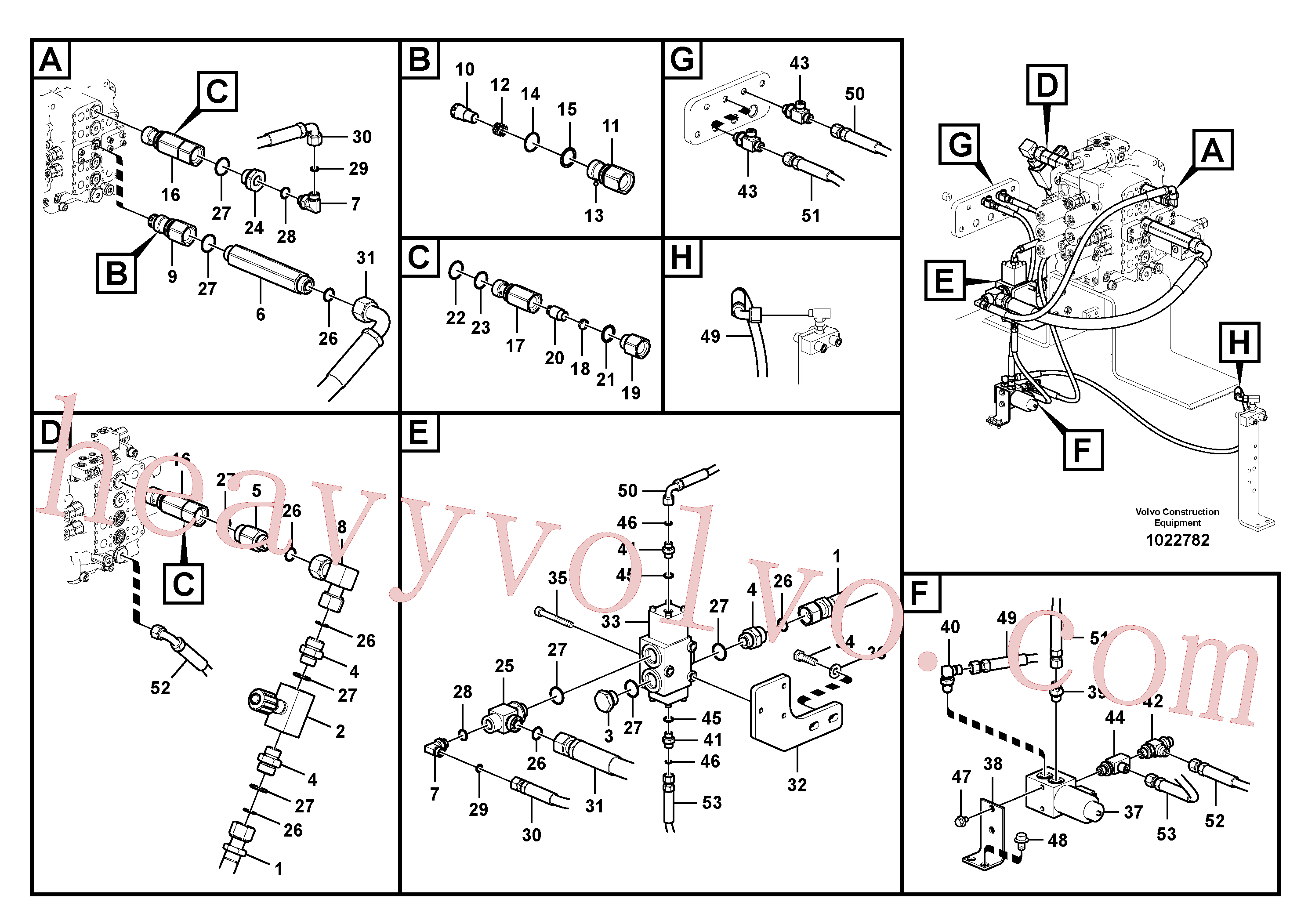 VOE14589114 for Volvo Working hydraulic, hammer and shear for 2nd pump flow(1022782 assembly)