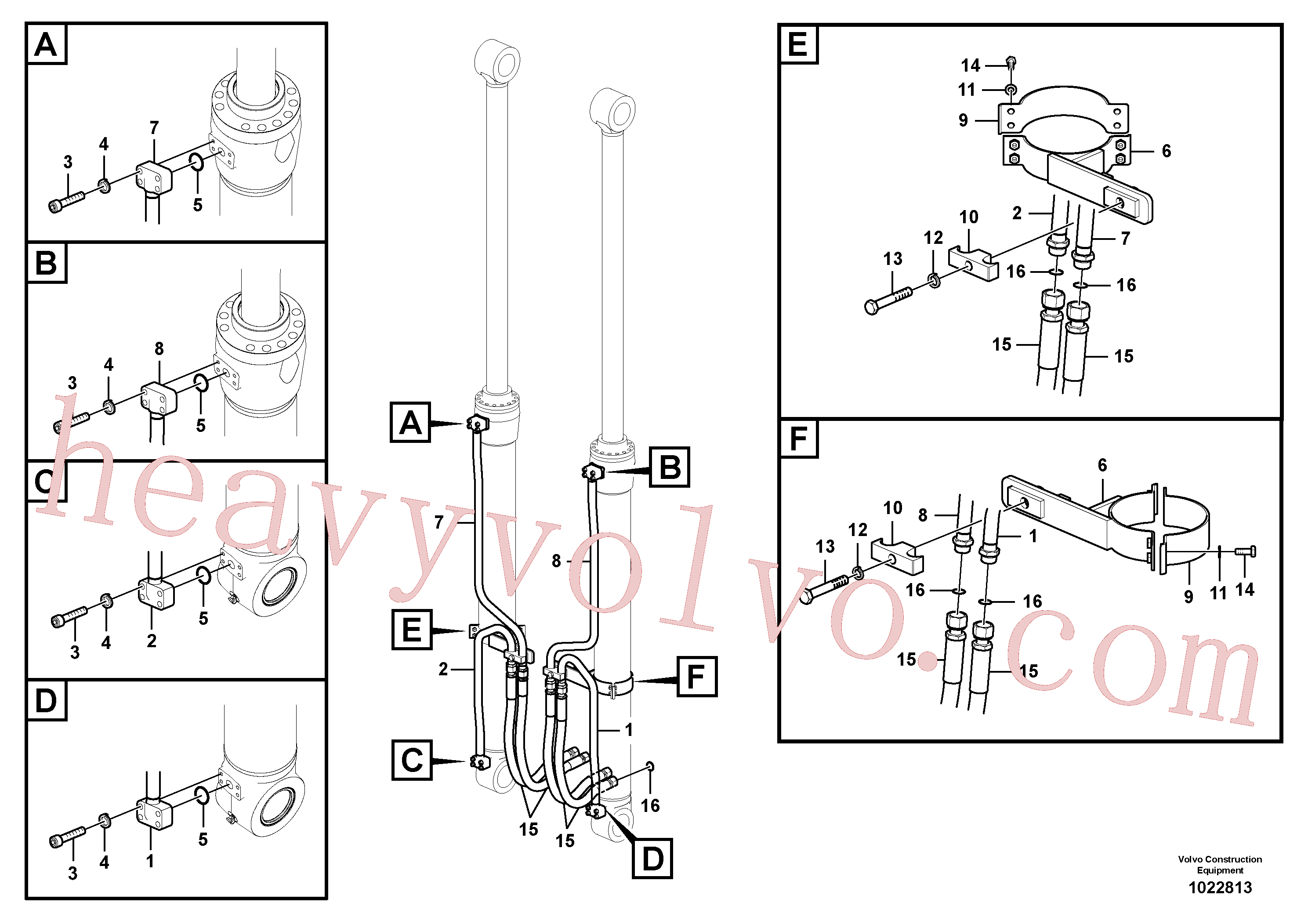 VOE14677636 for Volvo Working hydraulic, boom cylinder(1022813 assembly)