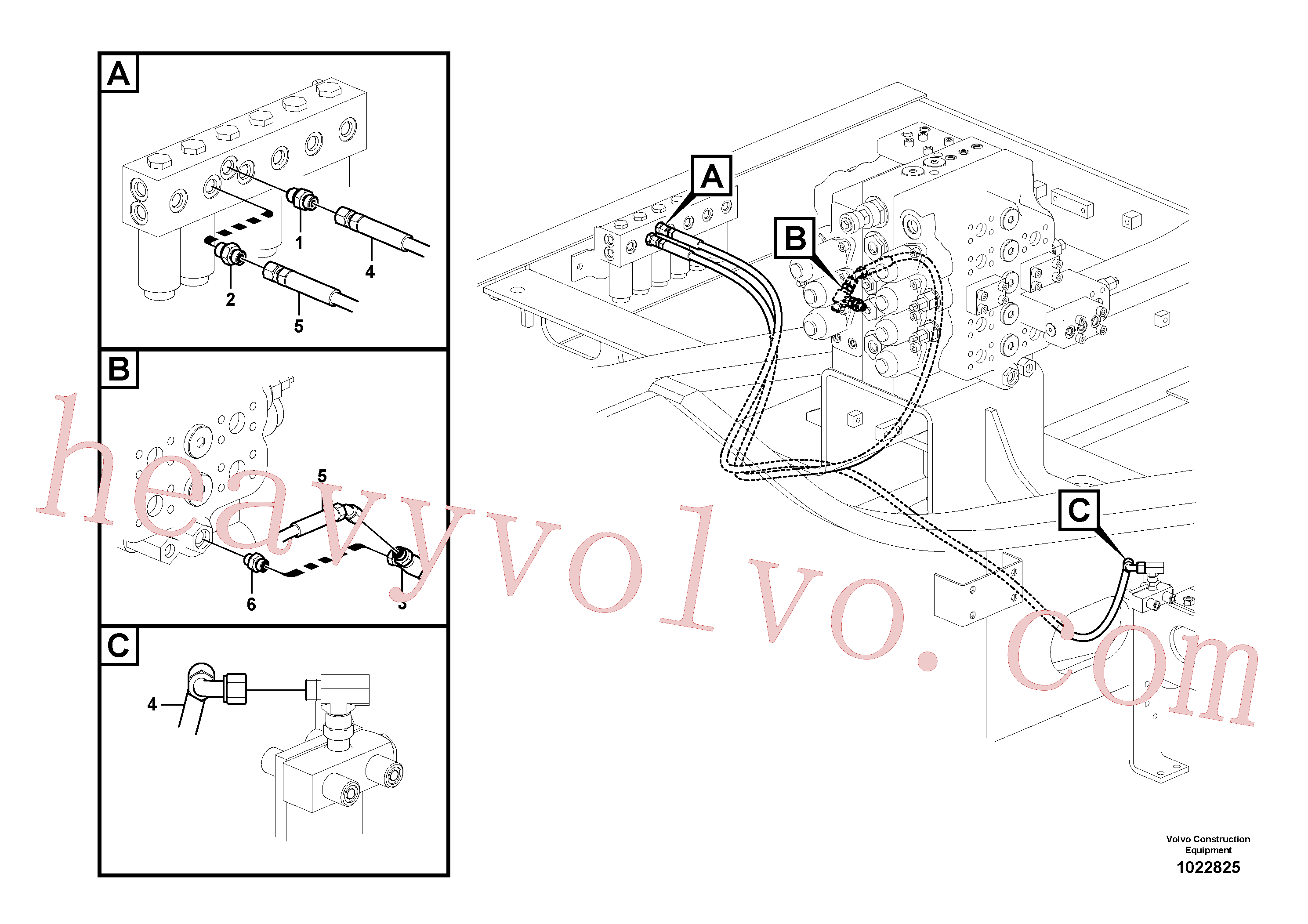 VOE14538783 for Volvo Working hydraulic, hammer and shear for 2nd pump flow(1022825 assembly)