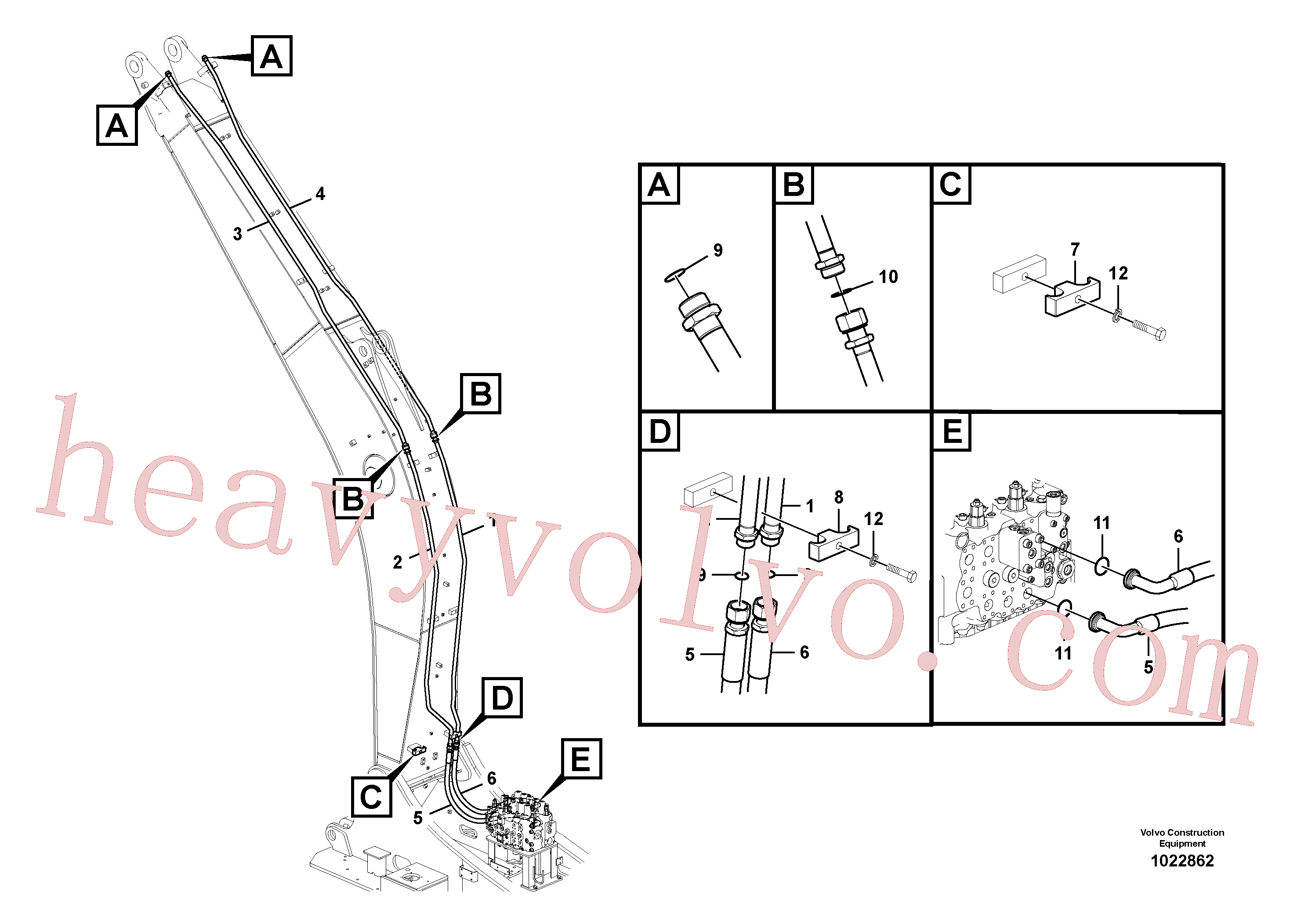 VOE14533970 for Volvo Working hydraulic, dipper arm cylinder on boom.(1022862 assembly)