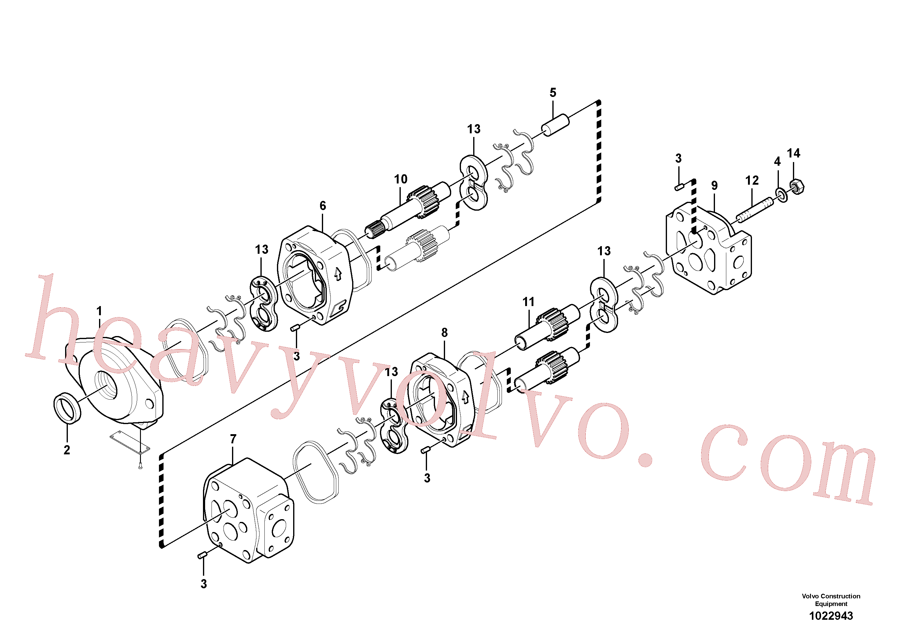 SA7212-02001 for Volvo Hydraulic gear pump for quickfit and rotator(1022943 assembly)