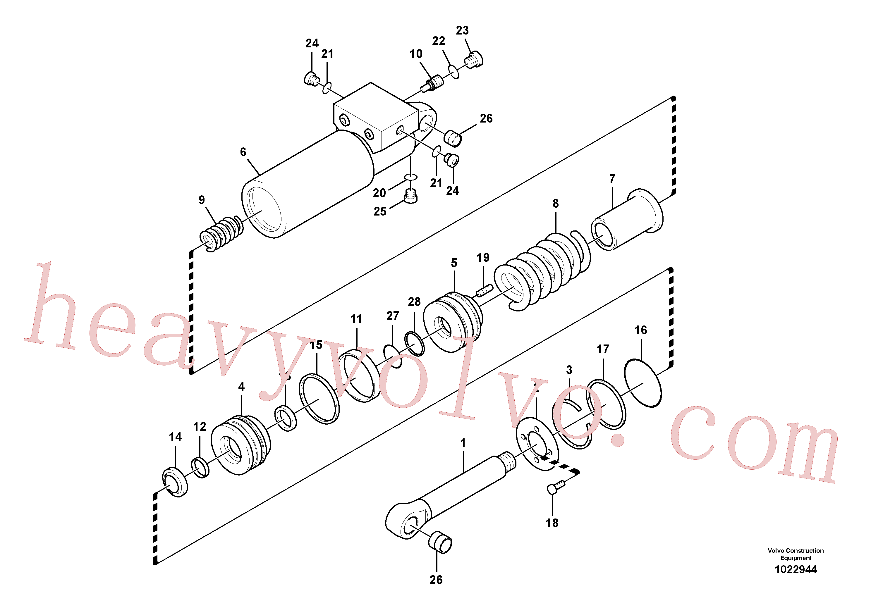 VOE14523129 for Volvo Quick fit cylinder, Hydraulic cylinder, quick attachment(1022944 assembly)