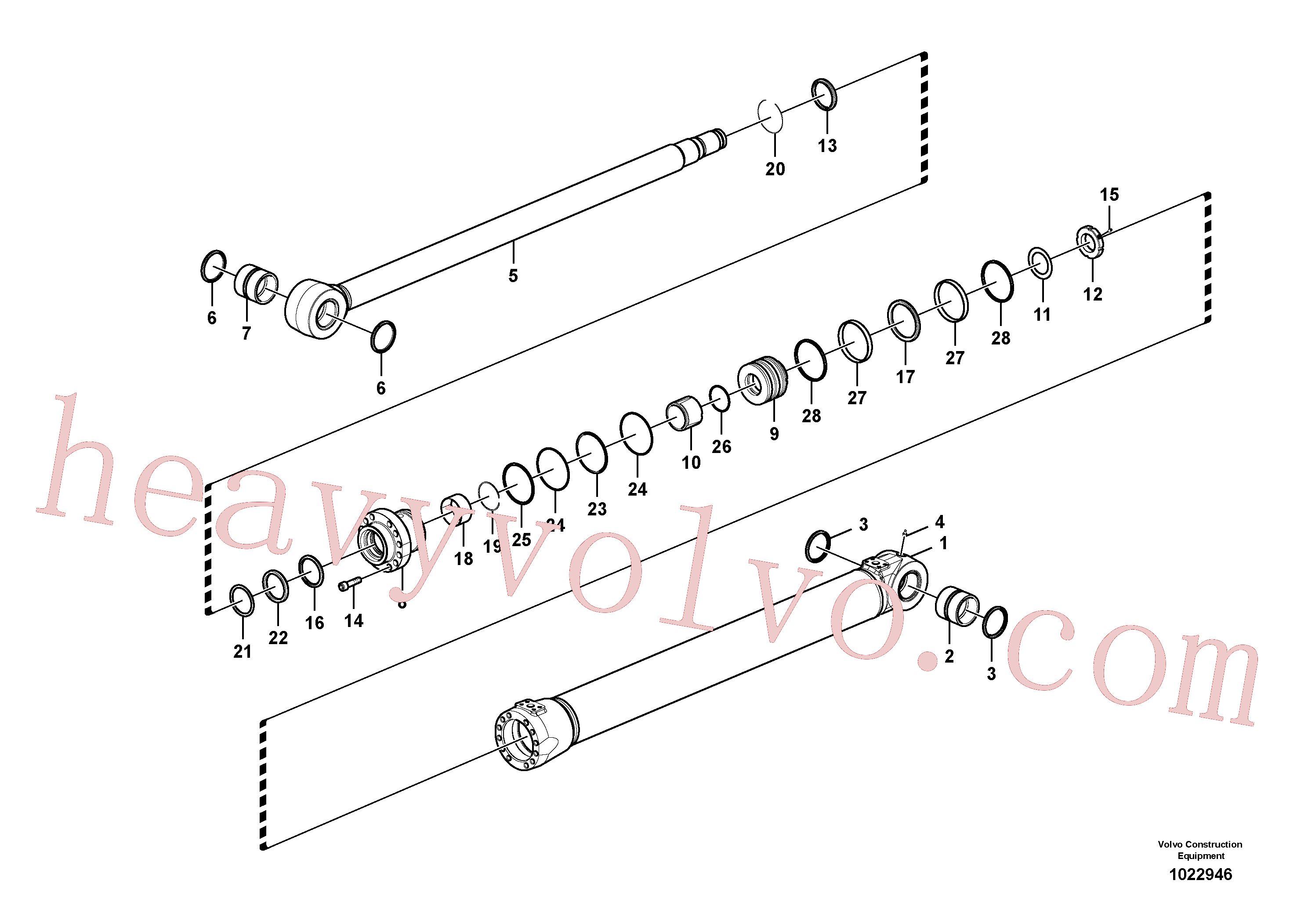 VOE14512448 for Volvo Boom cylinder(1022946 assembly)