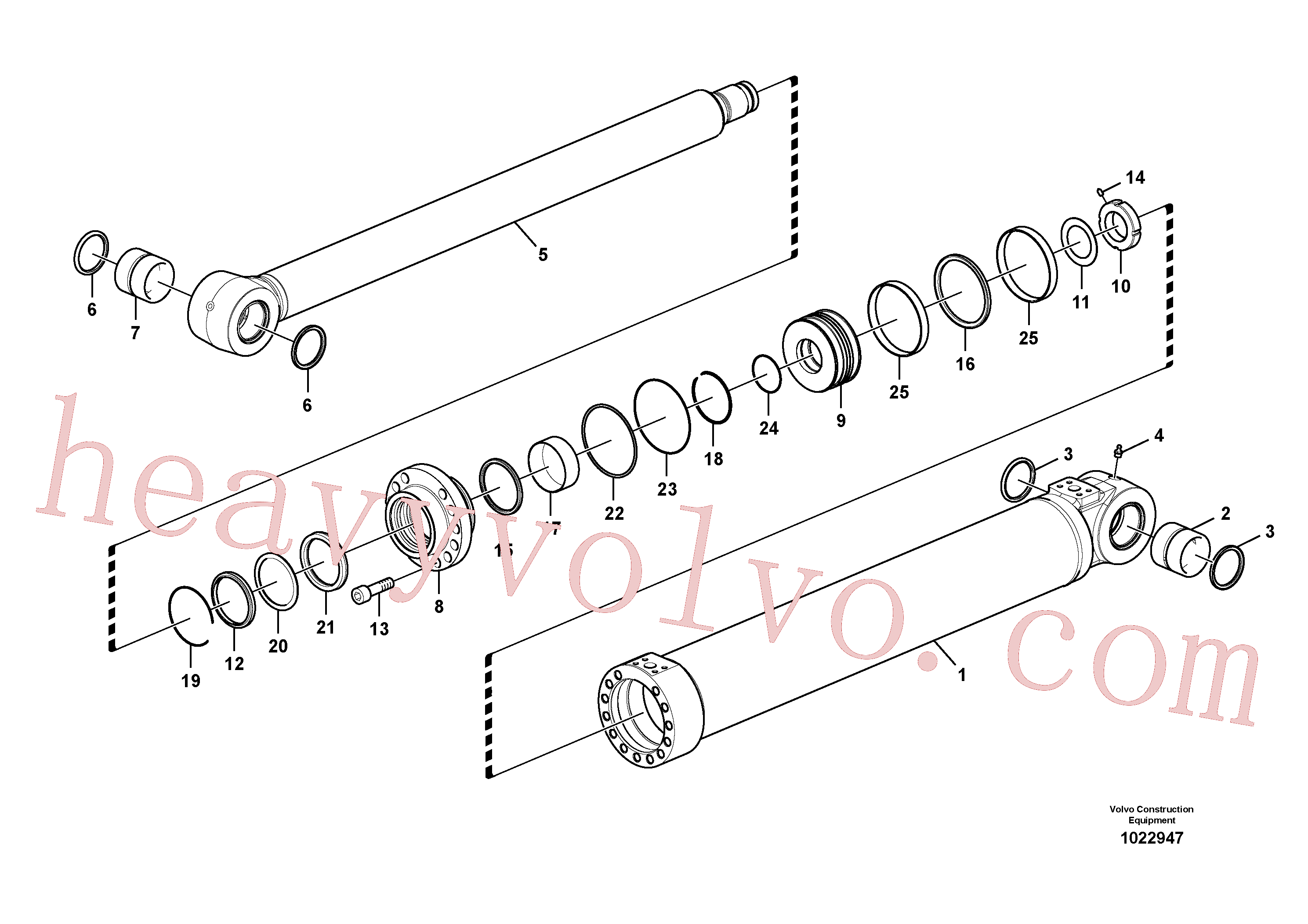 VOE14598353 for Volvo Boom cylinder, adjustable 2nd(1022947 assembly)