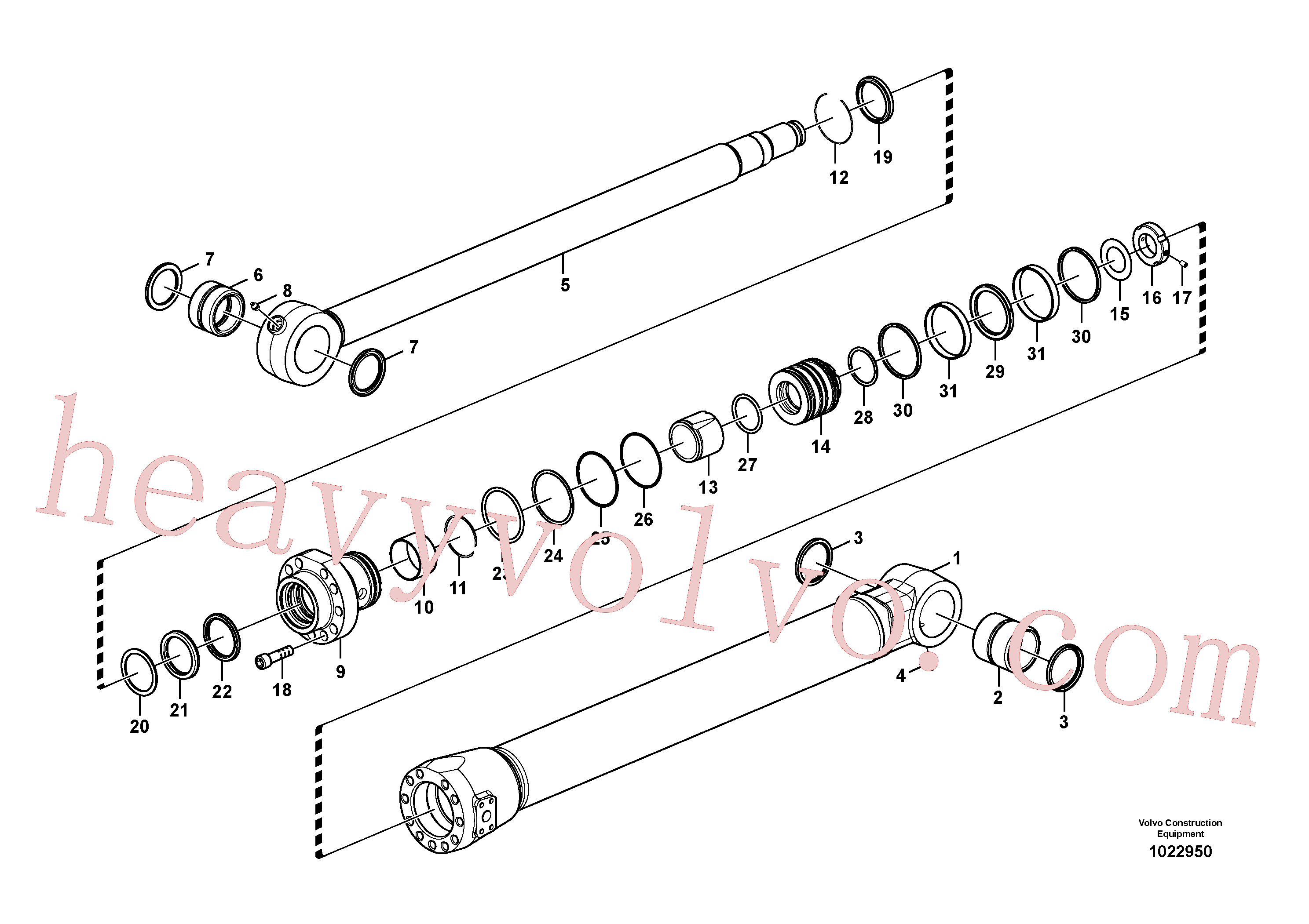 VOE14589125 for Volvo Bucket cylinder, Bucket cylinder, long reach(1022950 assembly)