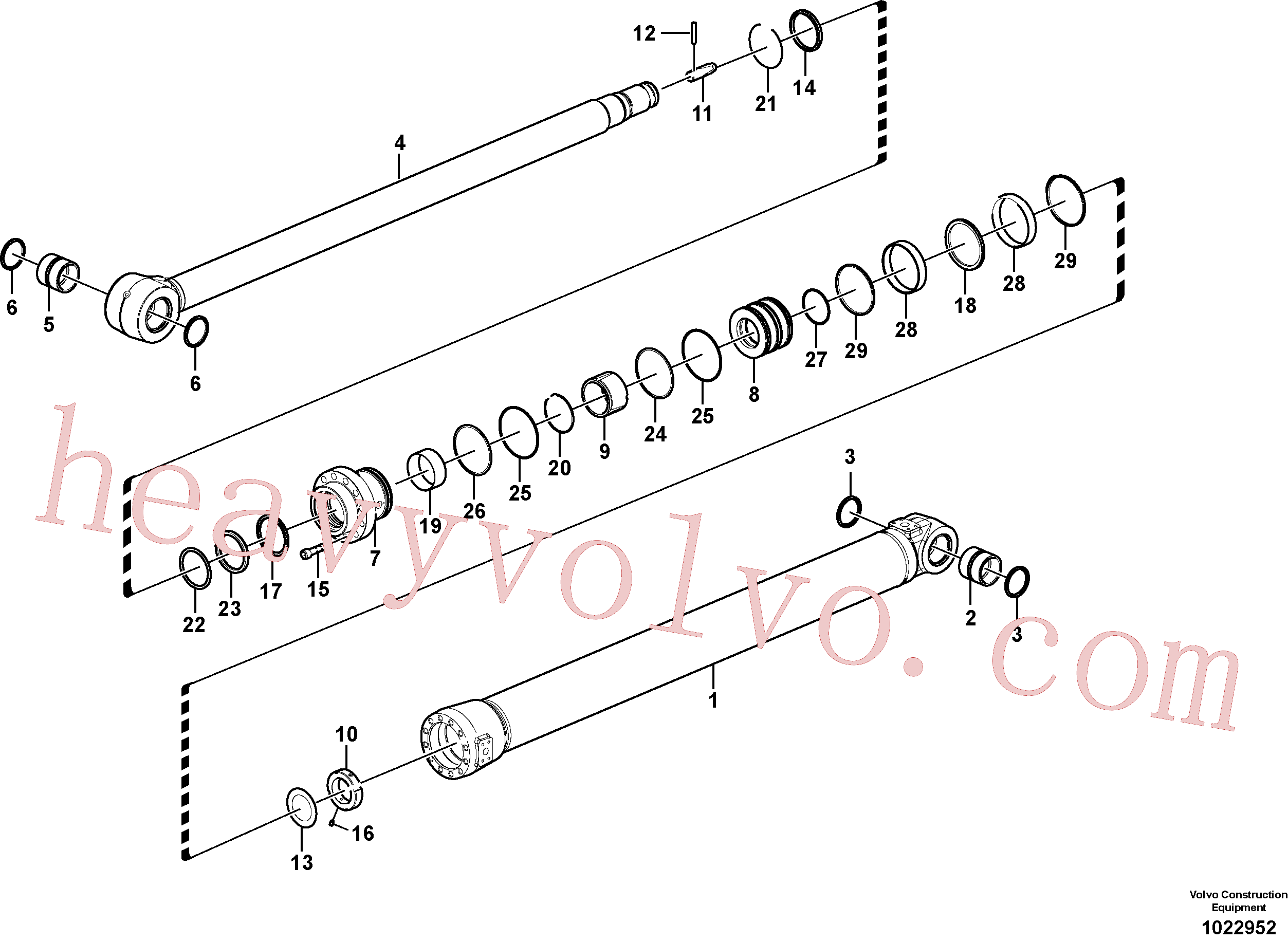 VOE14550438 for Volvo Dipper arm cylinder(1022952 assembly)