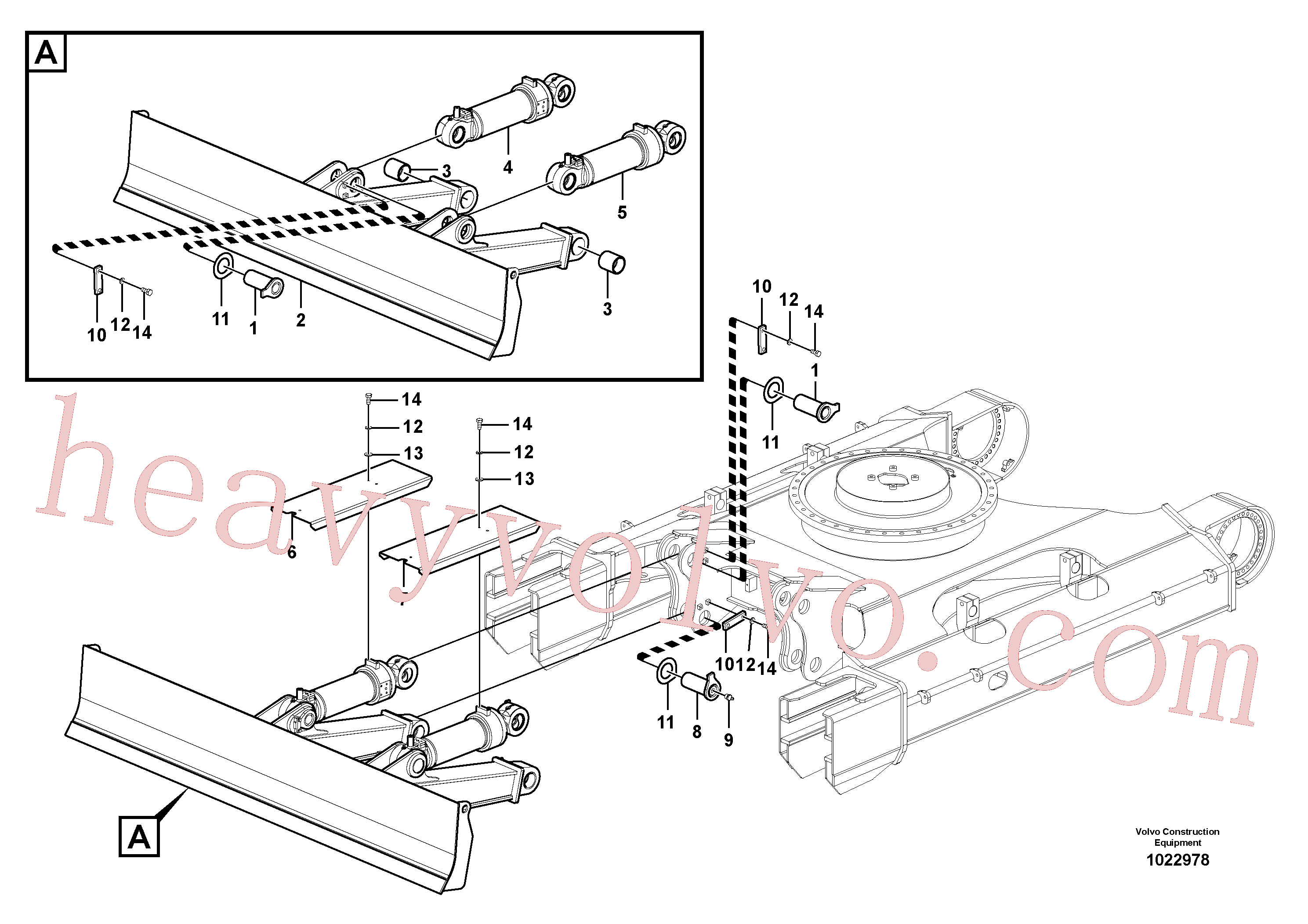 VOE14576869 for Volvo Undercarriage frame, Dozer blade(1022978 assembly)