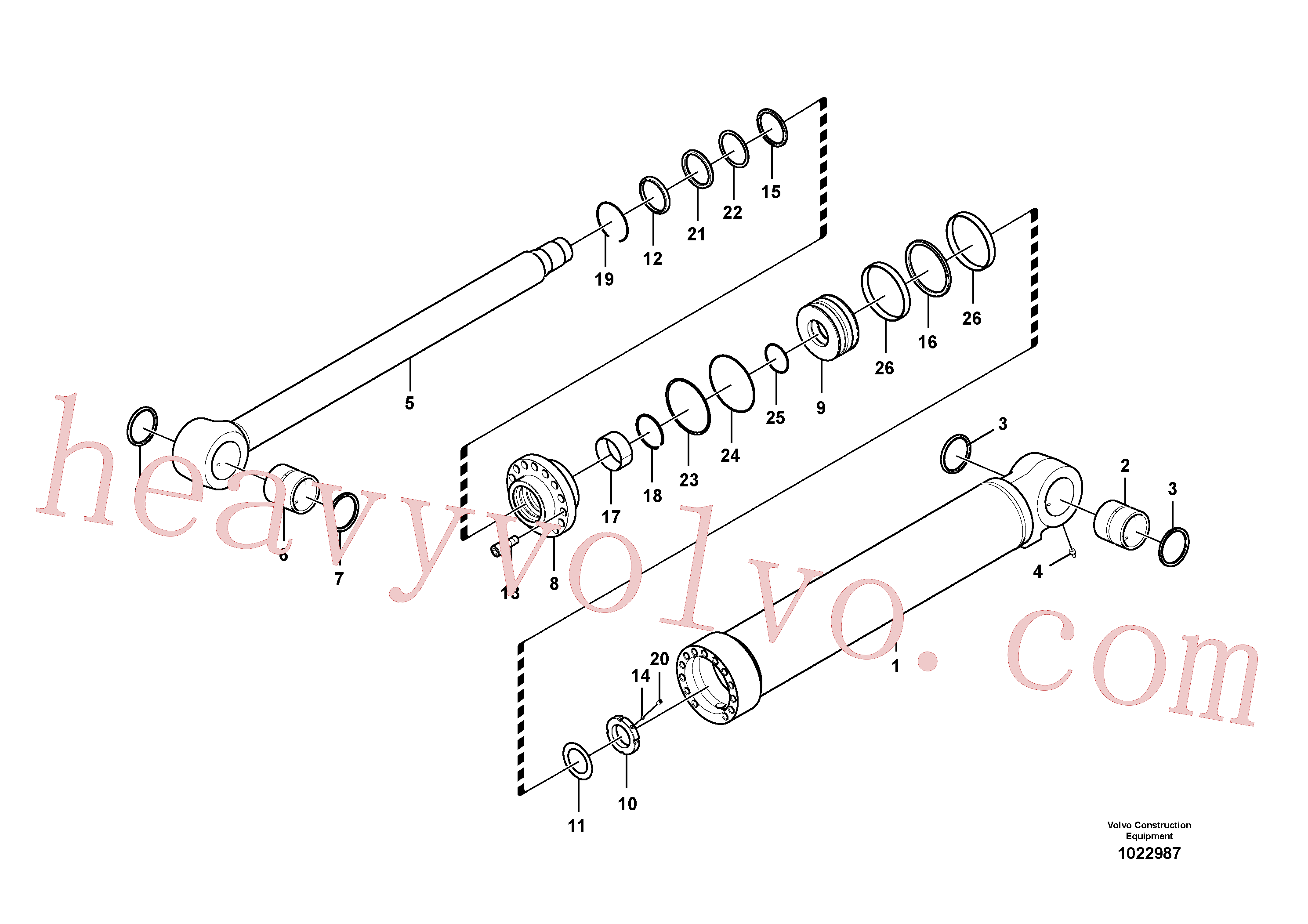 SA9511-12150 for Volvo Boom cylinder, adjustable 2nd(1022987 assembly)