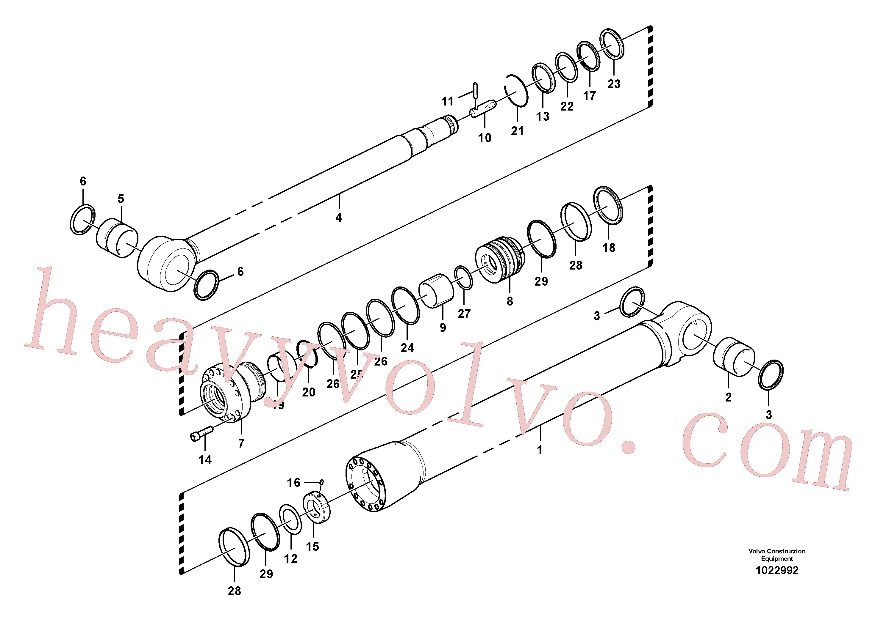 VOE14589124 for Volvo Dipper arm cylinder(1022992 assembly)