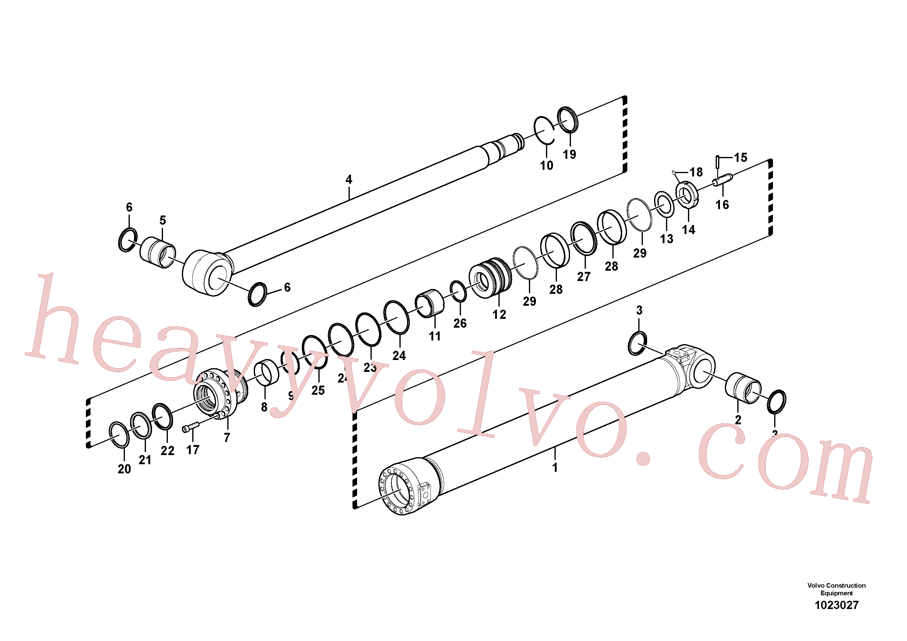 SA9612-08540 for Volvo Dipper arm cylinder(1023027 assembly)