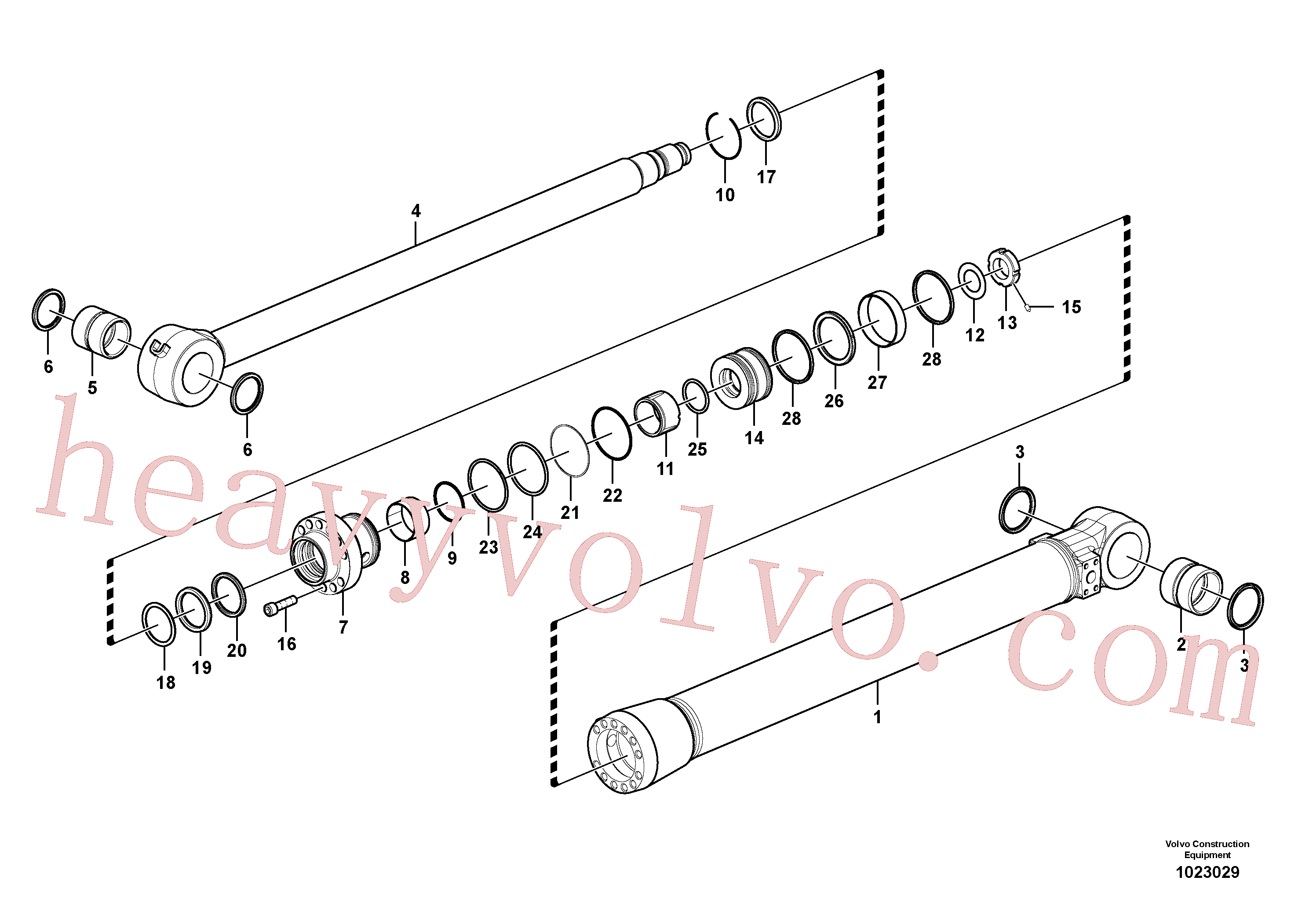 SA9568-01050 for Volvo Bucket cylinder, Dipper cylinder Handling equipment(1023029 assembly)