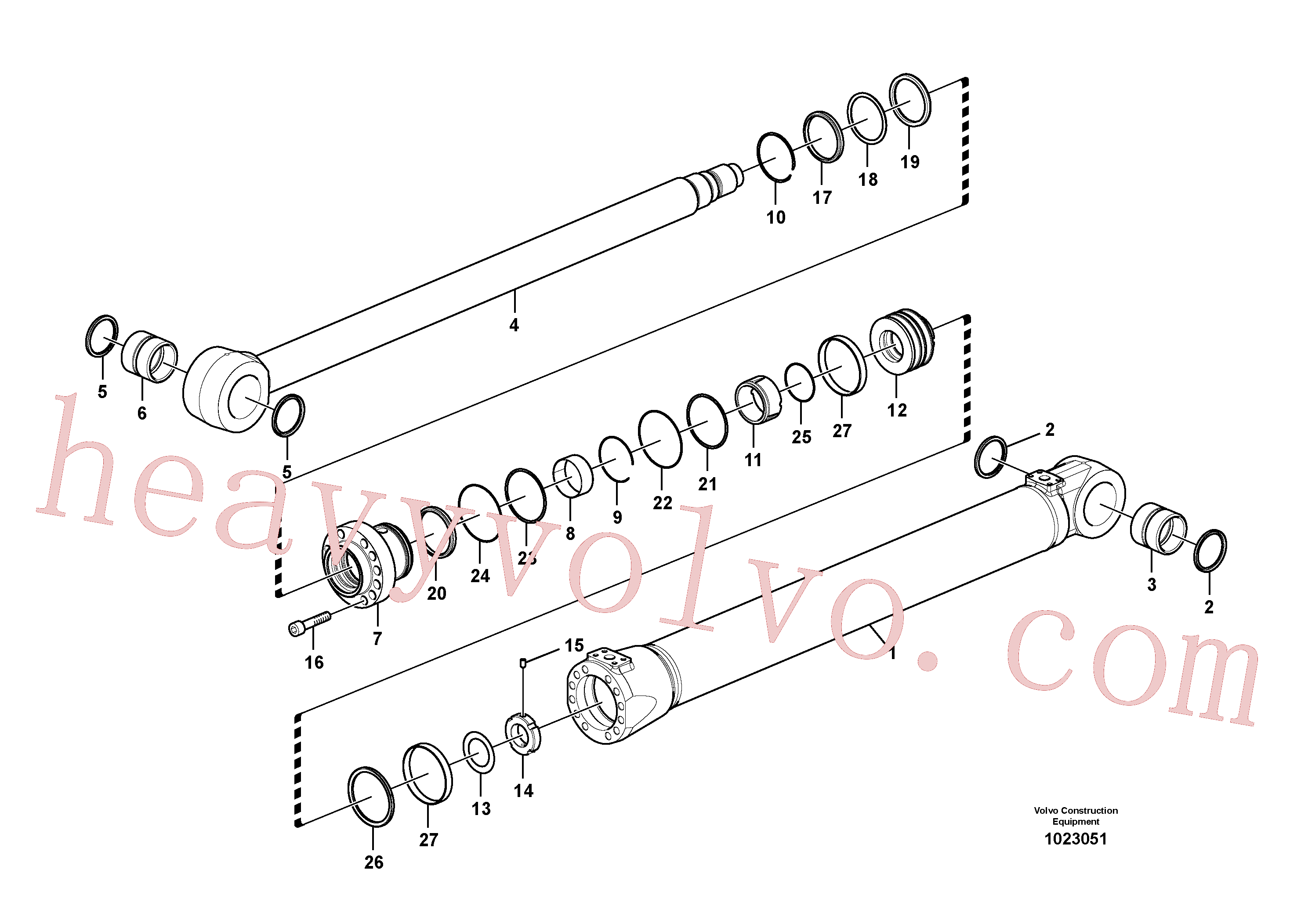 SA9563-20751 for Volvo Boom cylinder(1023051 assembly)