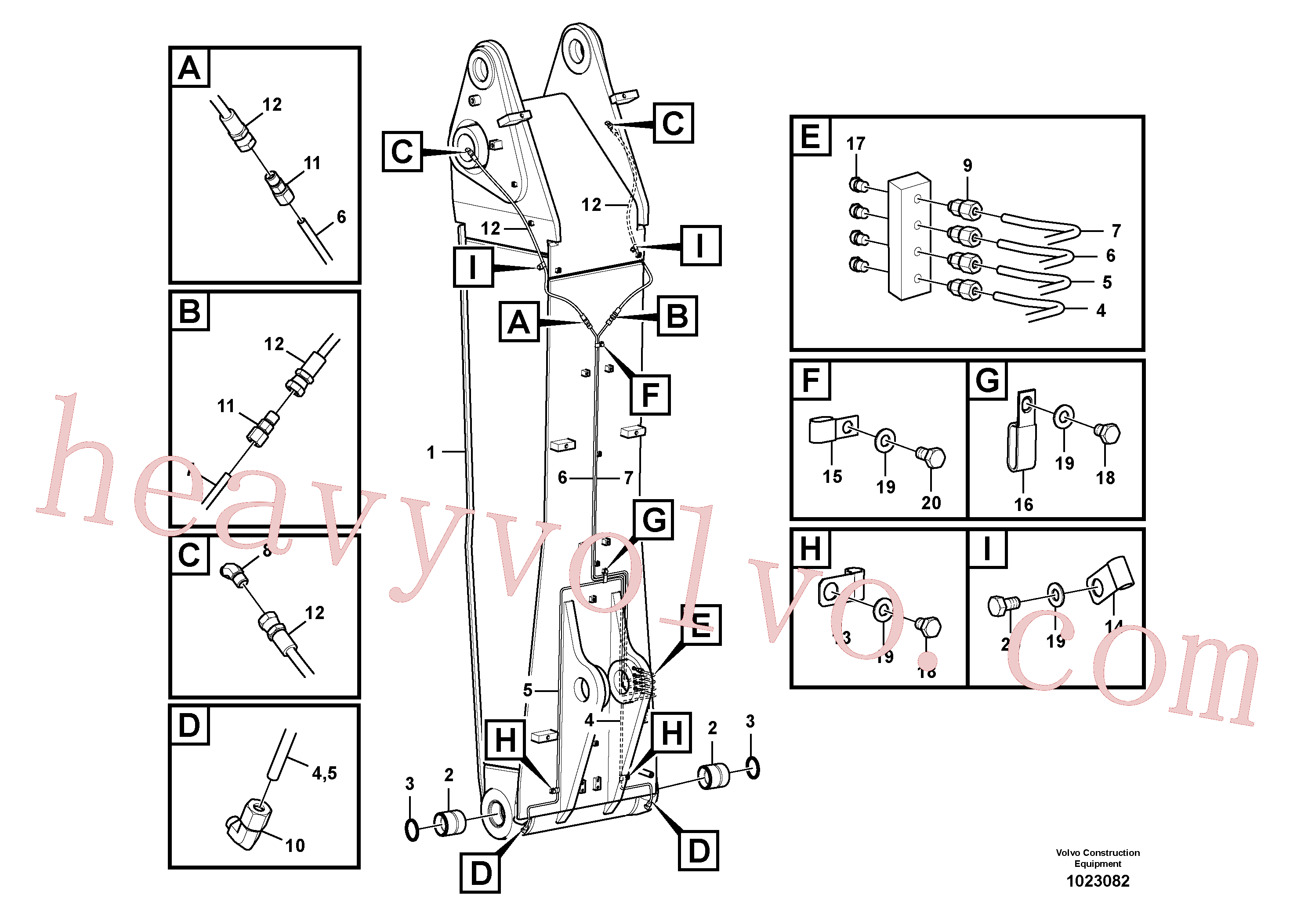 VOE14567336 for Volvo Boom and grease piping, adjustable 1st(1023082 assembly)