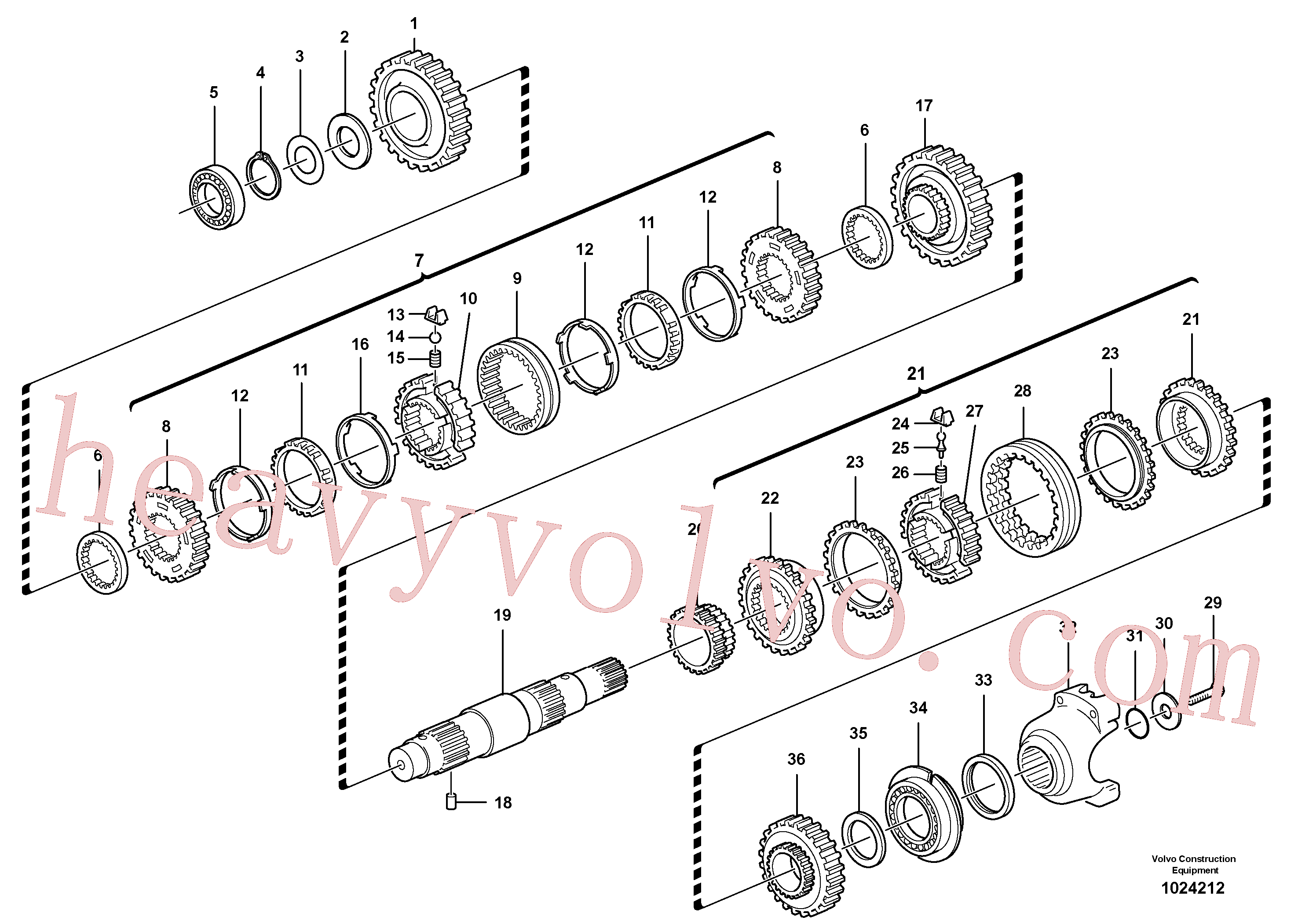 VOE11716669 for Volvo Secondary shaft(1024212 assembly)