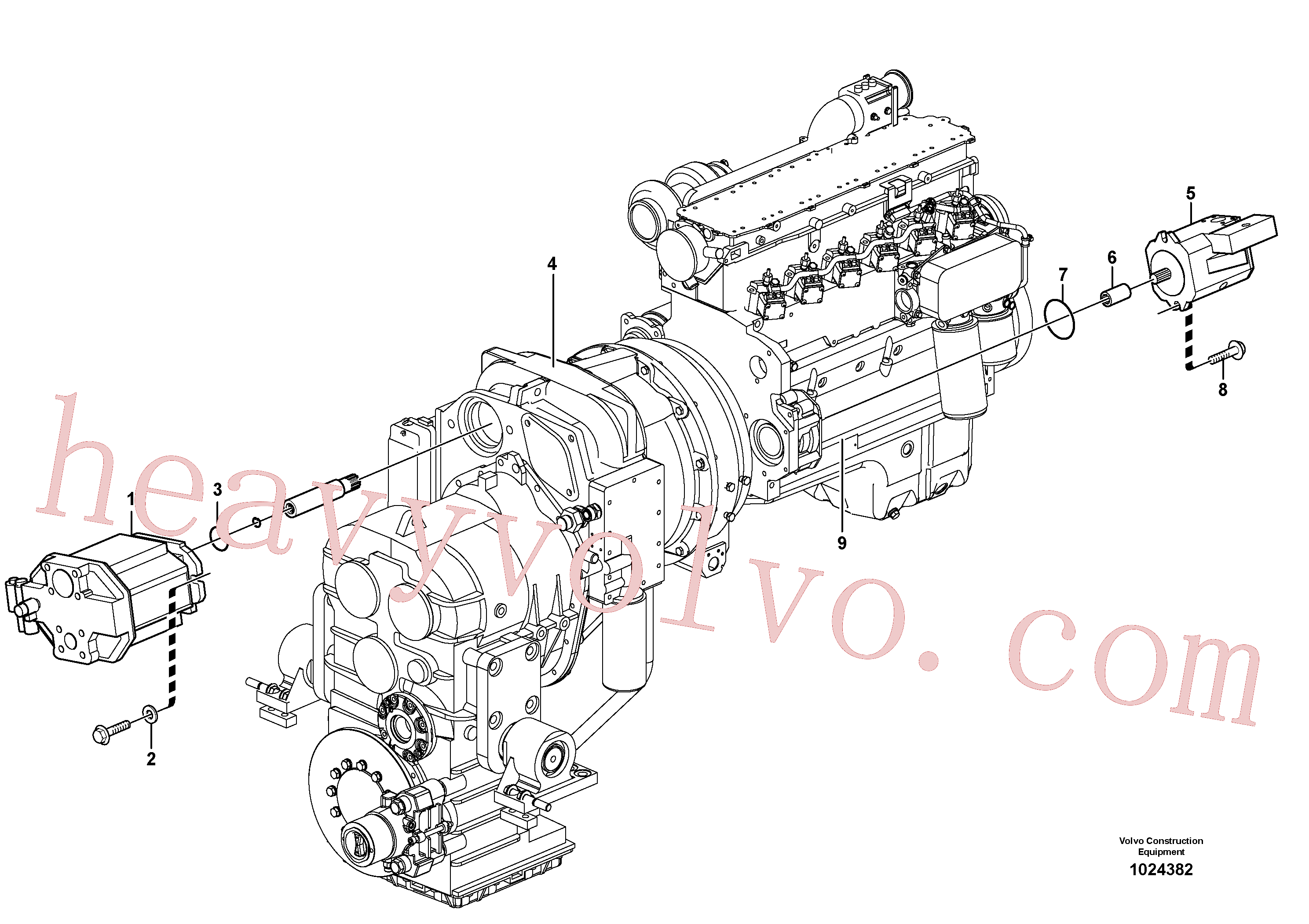 VOE925096 for Volvo Hydraulic pump with fitting parts(1024382 assembly)