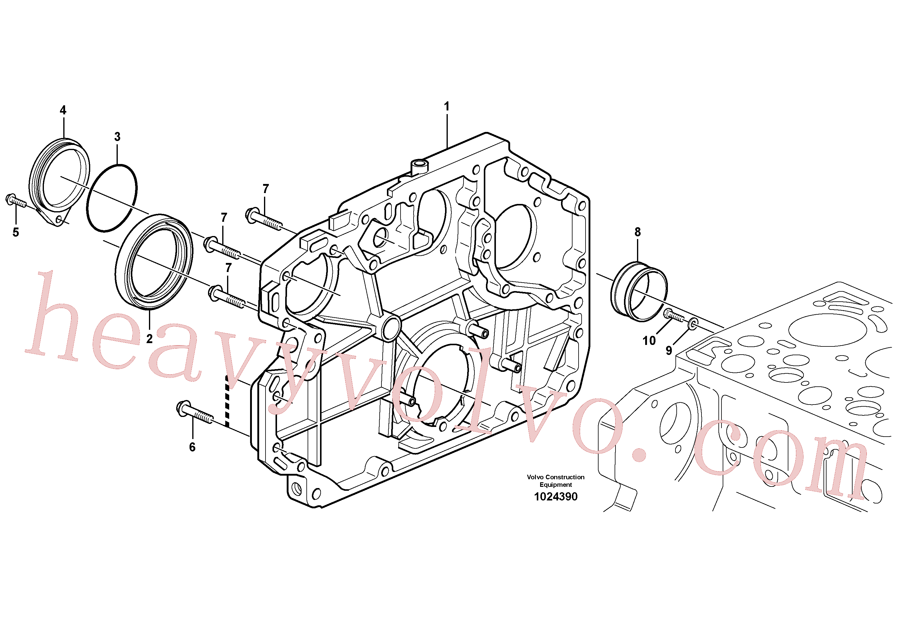 VOE20405652 for Volvo Timing gear casing(1024390 assembly)