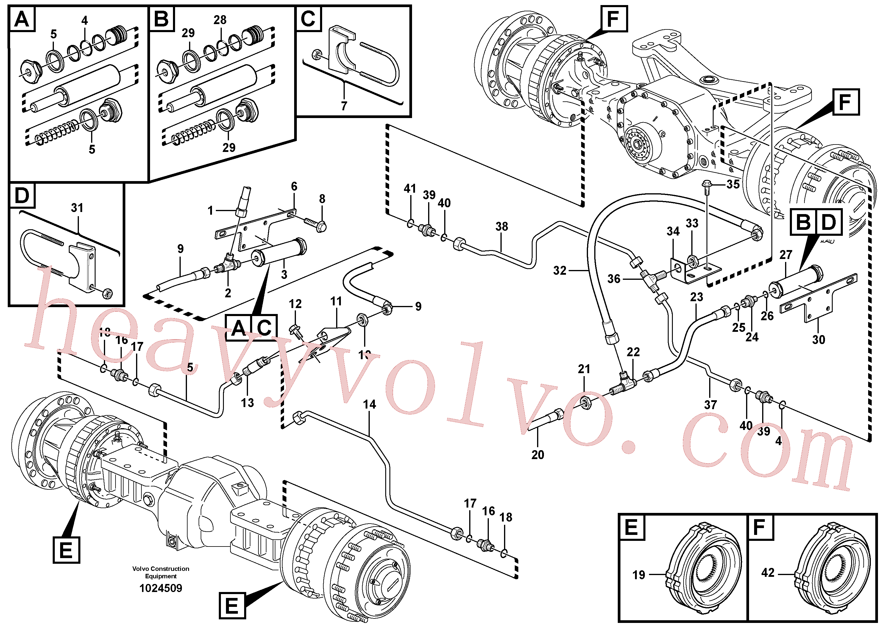 VOE936702 for Volvo Brake pipes, front axle and rear axle(1024509 assembly)