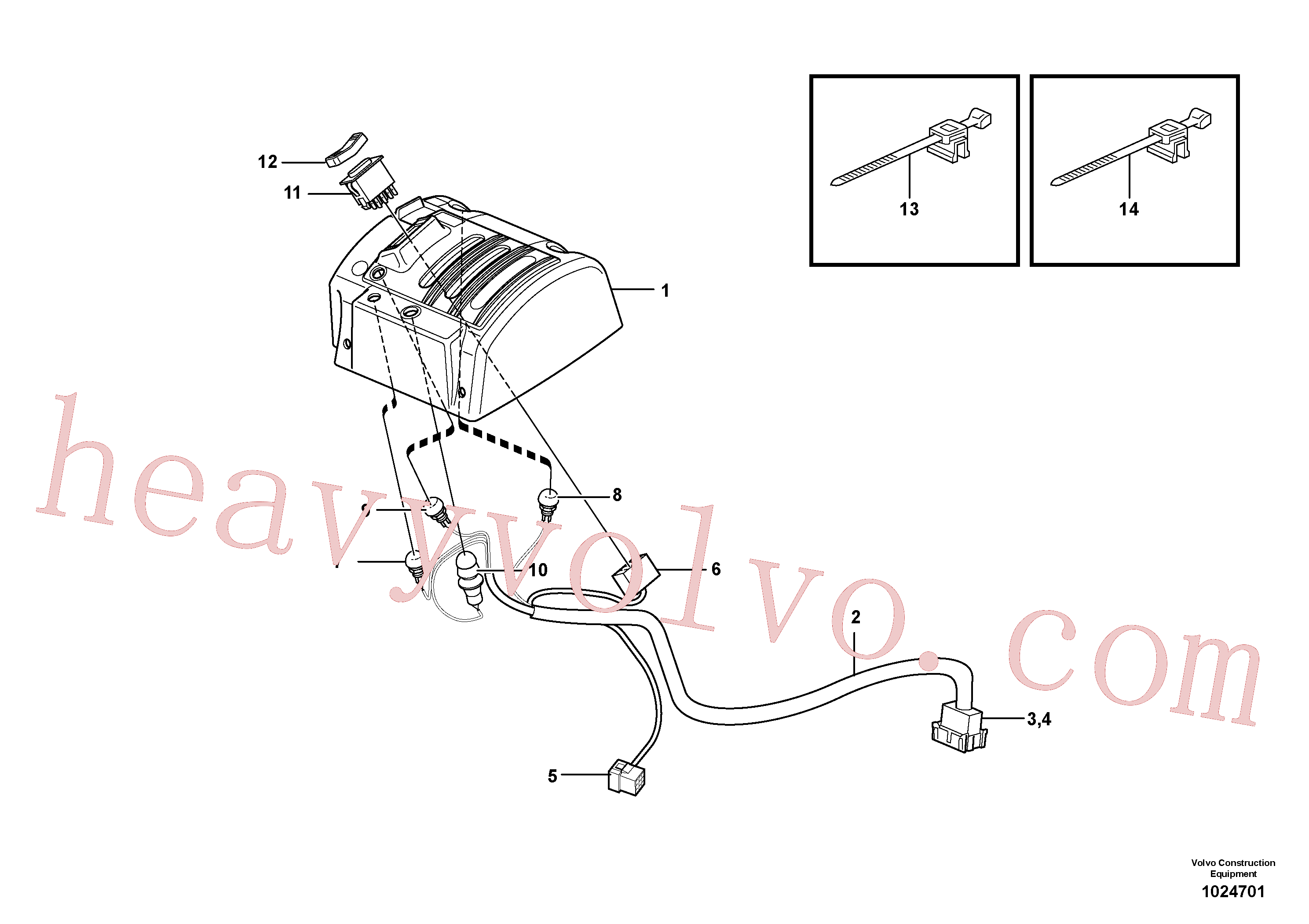 MI965881 for Volvo Cable harnesses, servo valve.(1024701 assembly)