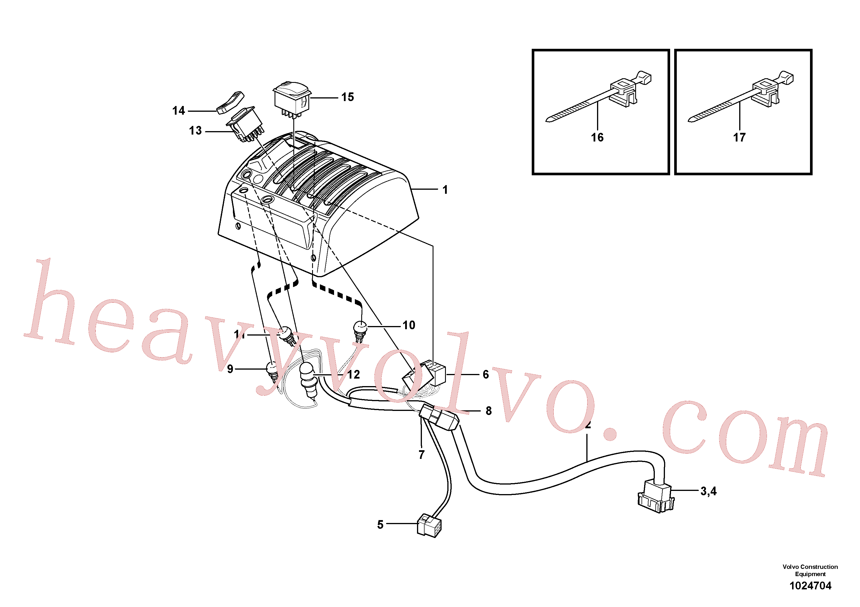 MI965881 for Volvo Cable harnesses, servo valve.(1024704 assembly)