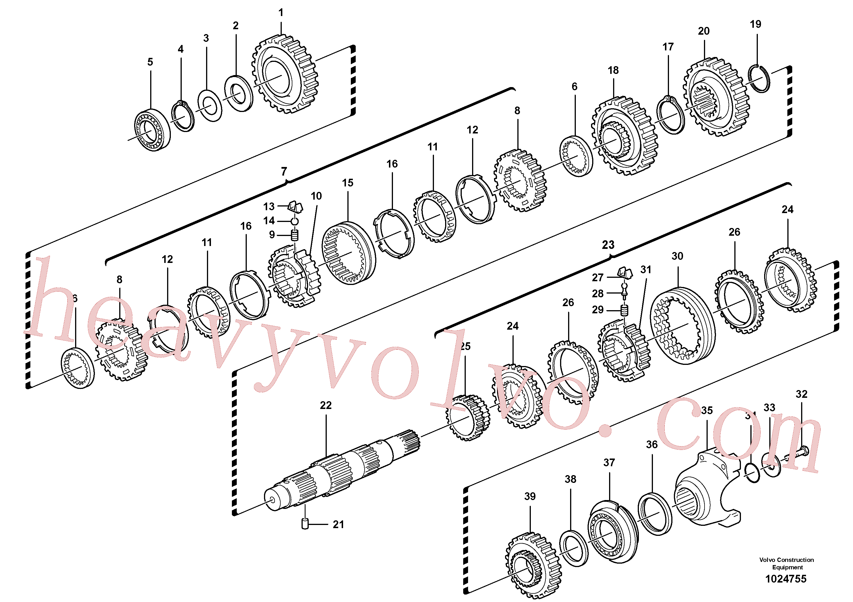 VOE11716669 for Volvo Secondary shaft(1024755 assembly)