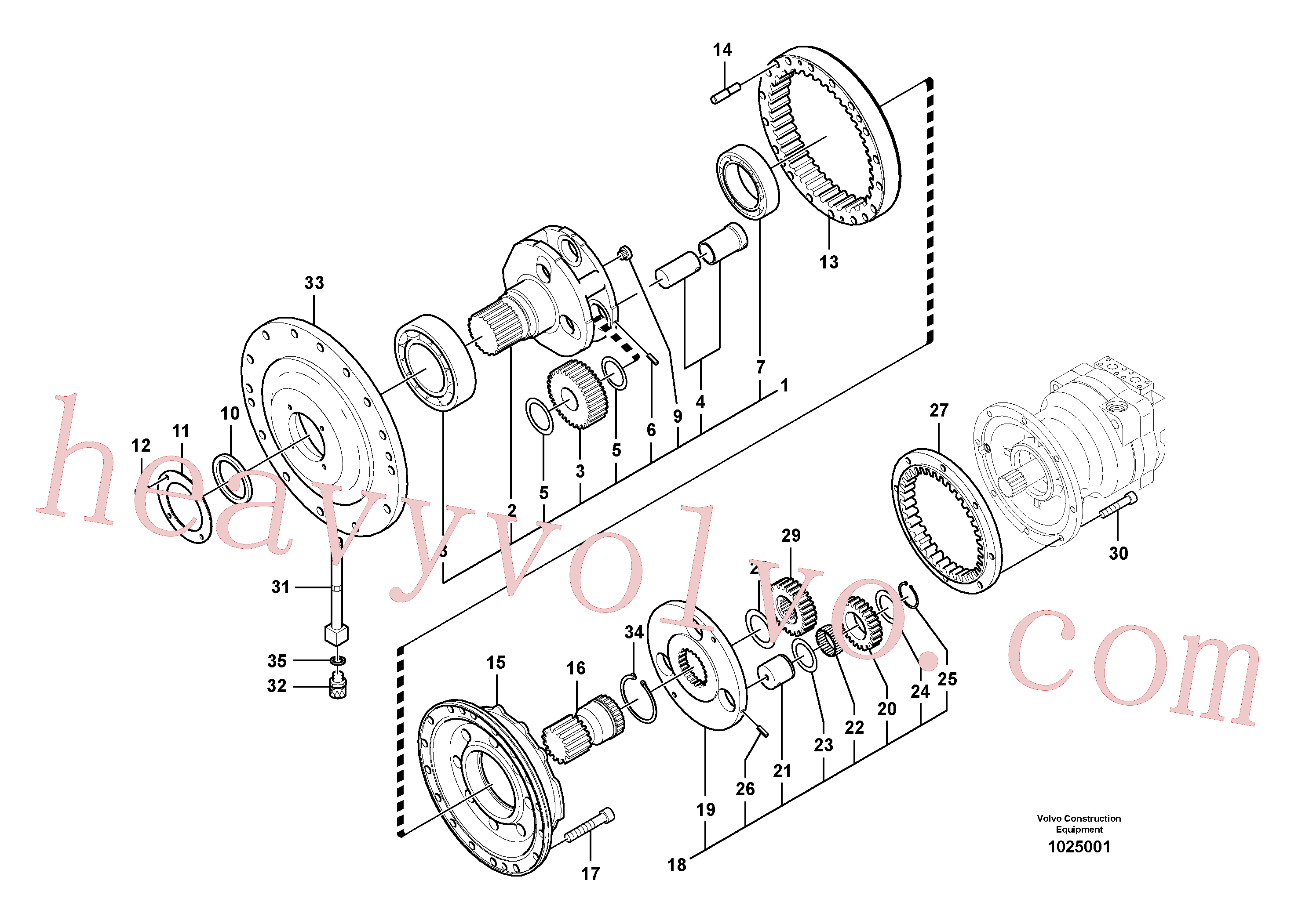 VOE14510986 for Volvo Swing gearbox(1025001 assembly)