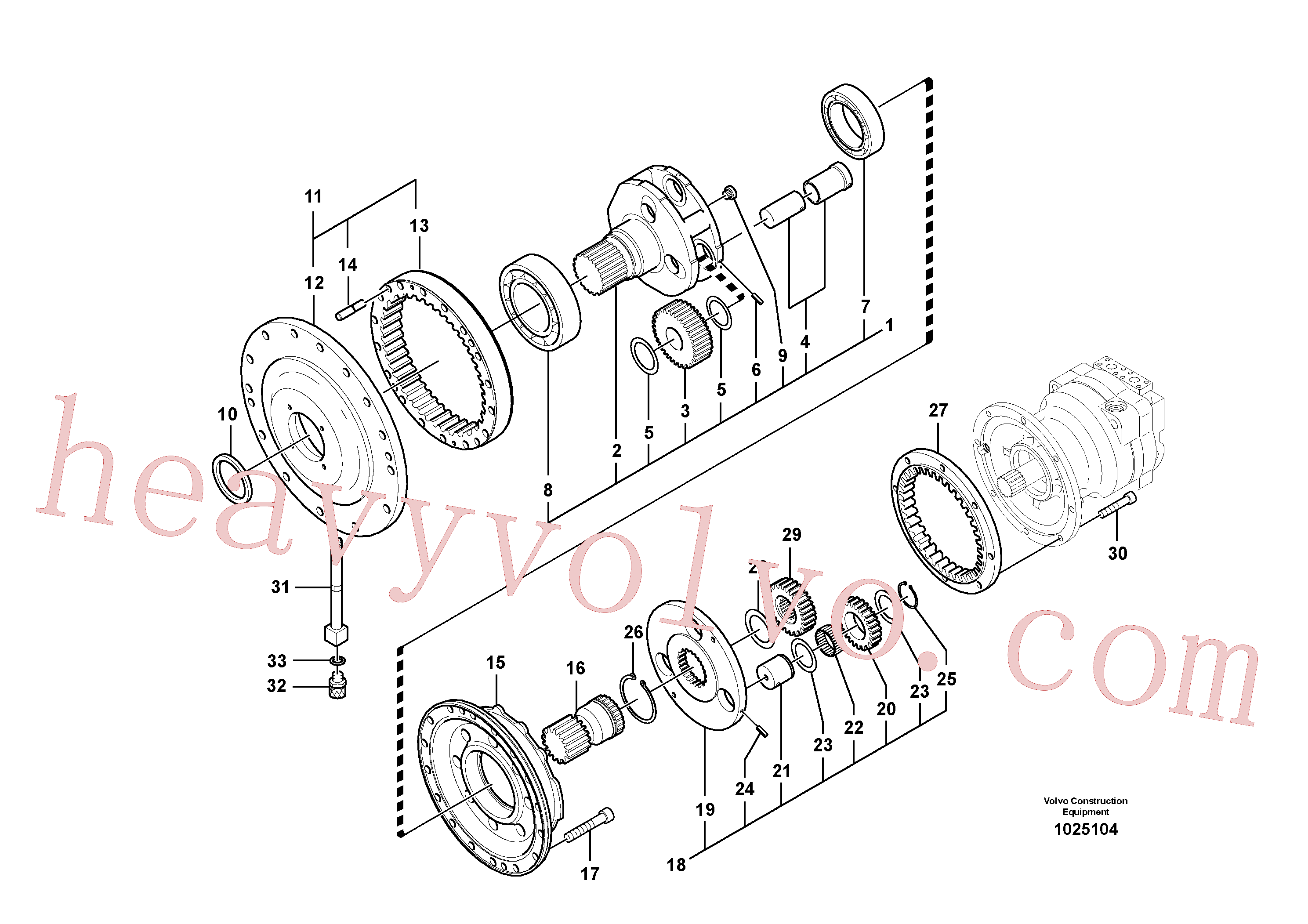 SA7118-34480 for Volvo Swing gearbox(1025104 assembly)