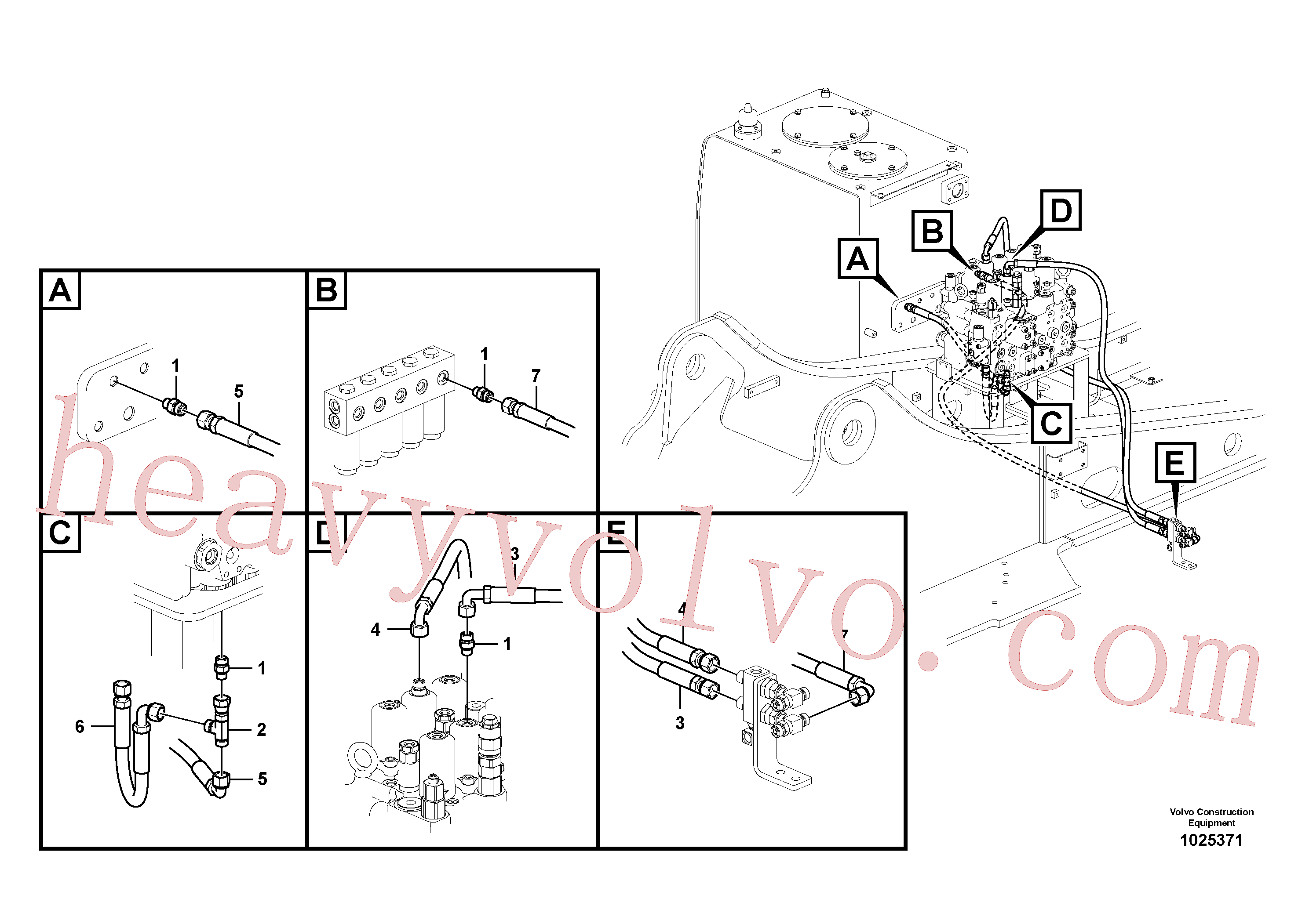 VOE936708 for Volvo Working hydraulic, hammer and shear for 1st pump flow, Servo system, hammer and shear(1025371 assembly)