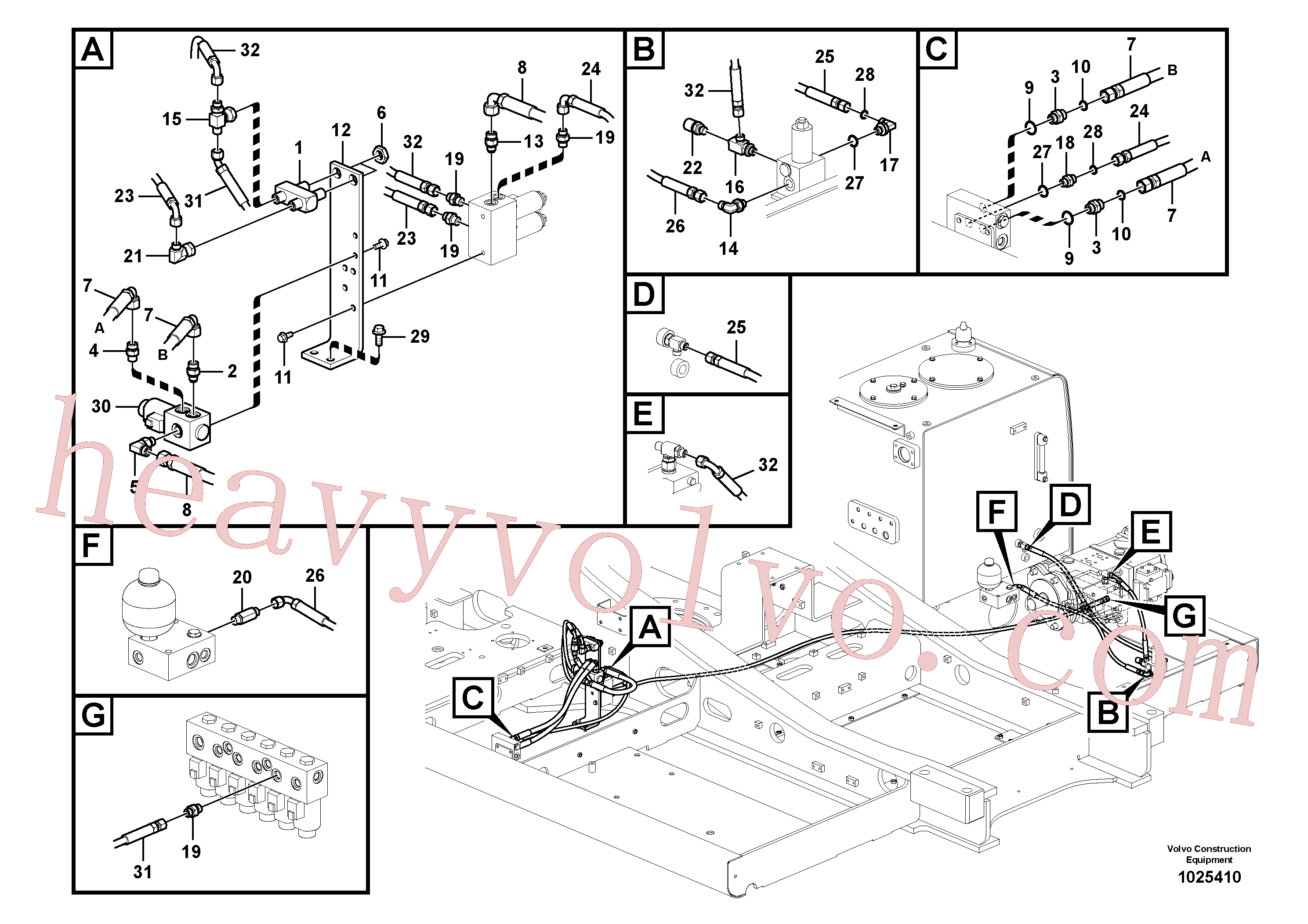 VOE14538921 for Volvo Working hydraulic, hammer and shear for 1st pump flow(1025410 assembly)