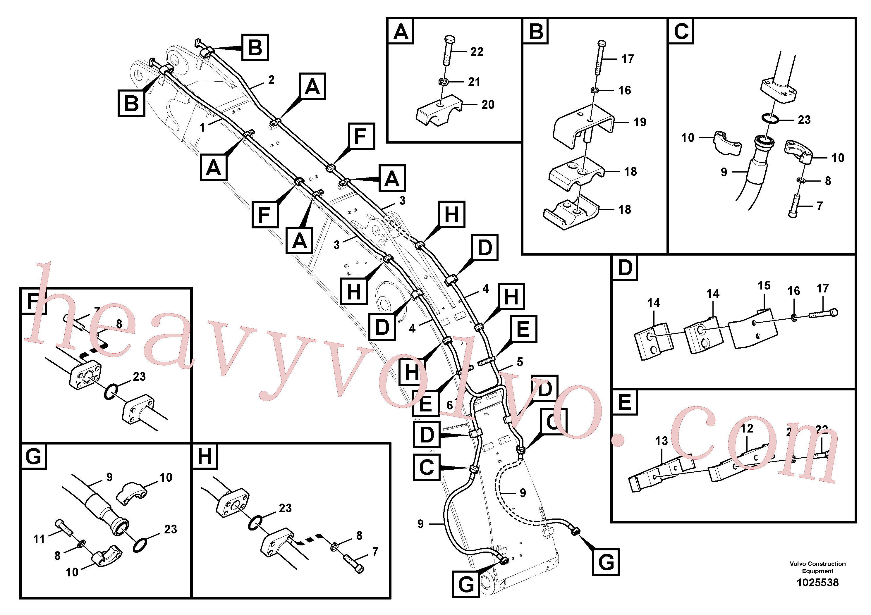 VOE14554733 for Volvo Working hydraulic, hammer and shear for boom(1025538 assembly)