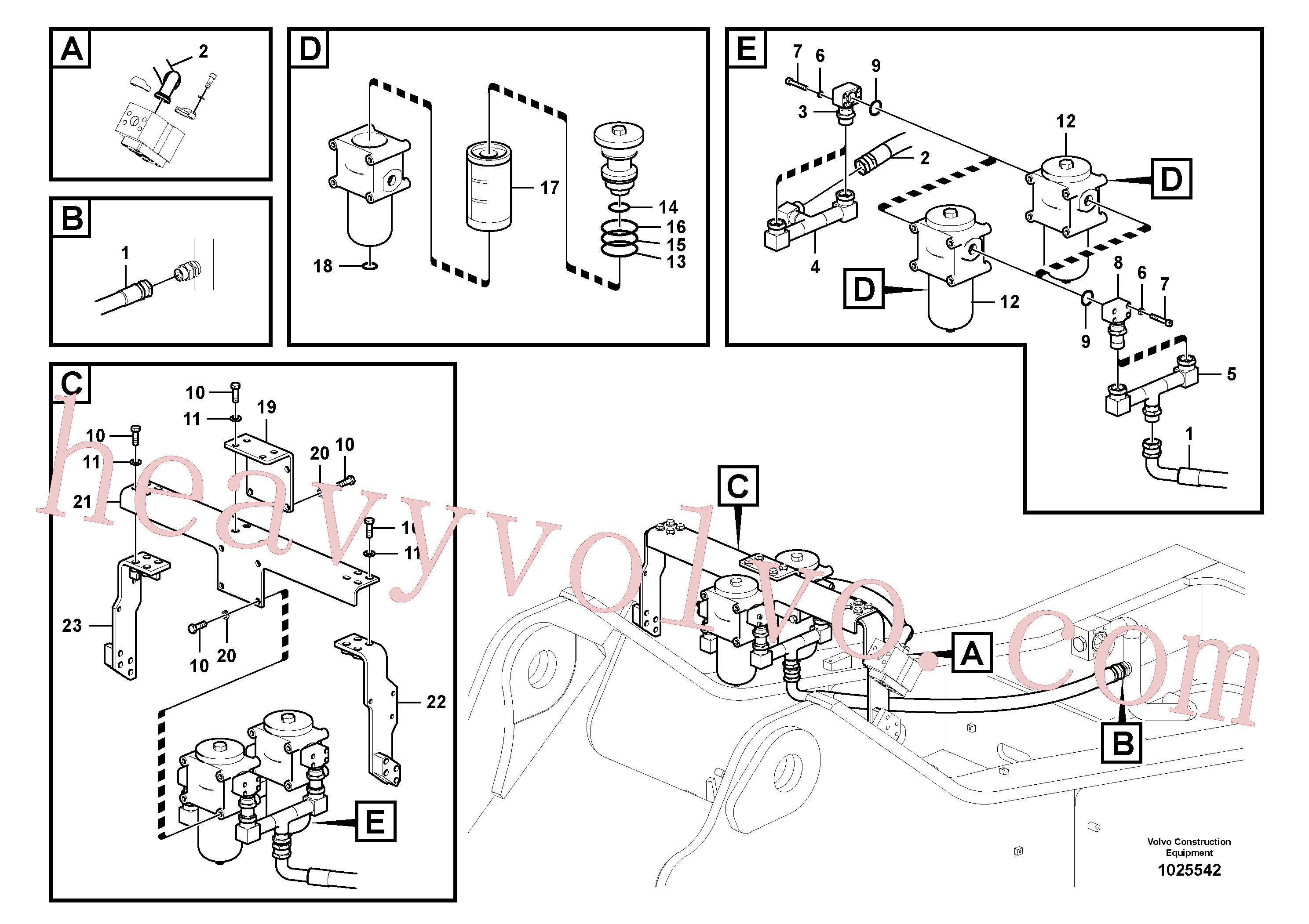 SA9453-07226 for Volvo Working hydraulic, hammer and shear for return filter(1025542 assembly)