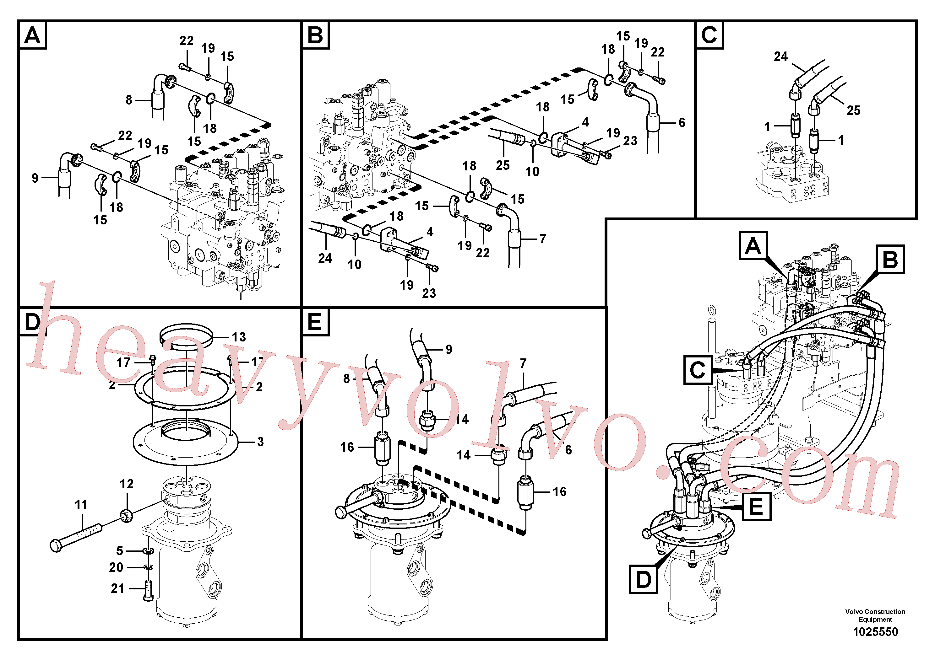 SA9402-04613 for Volvo Turning joint line, control valve to turning joint(1025550 assembly)