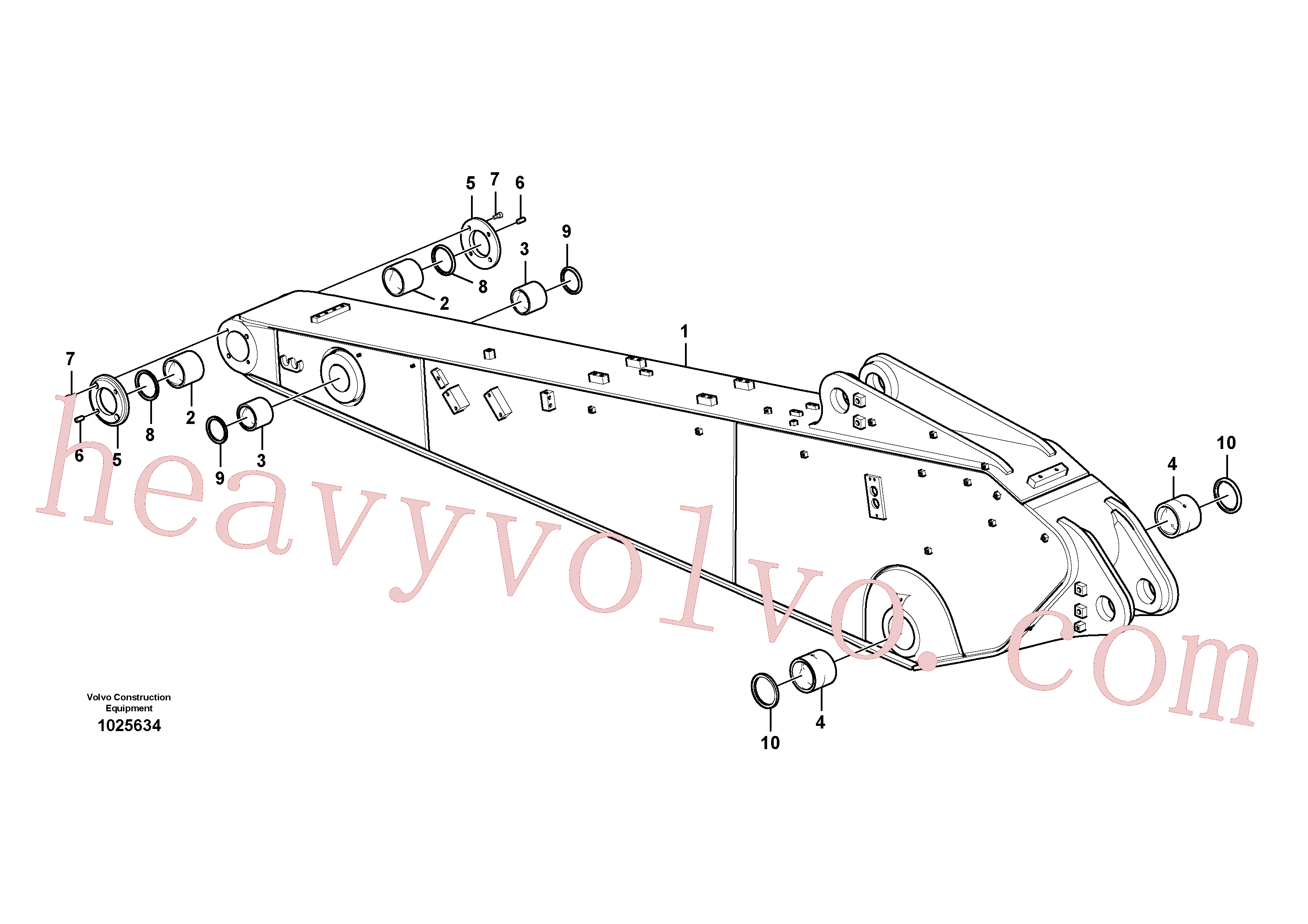 VOE14562417 for Volvo Dipper arm and grease piping with piping seat(1025634 assembly)