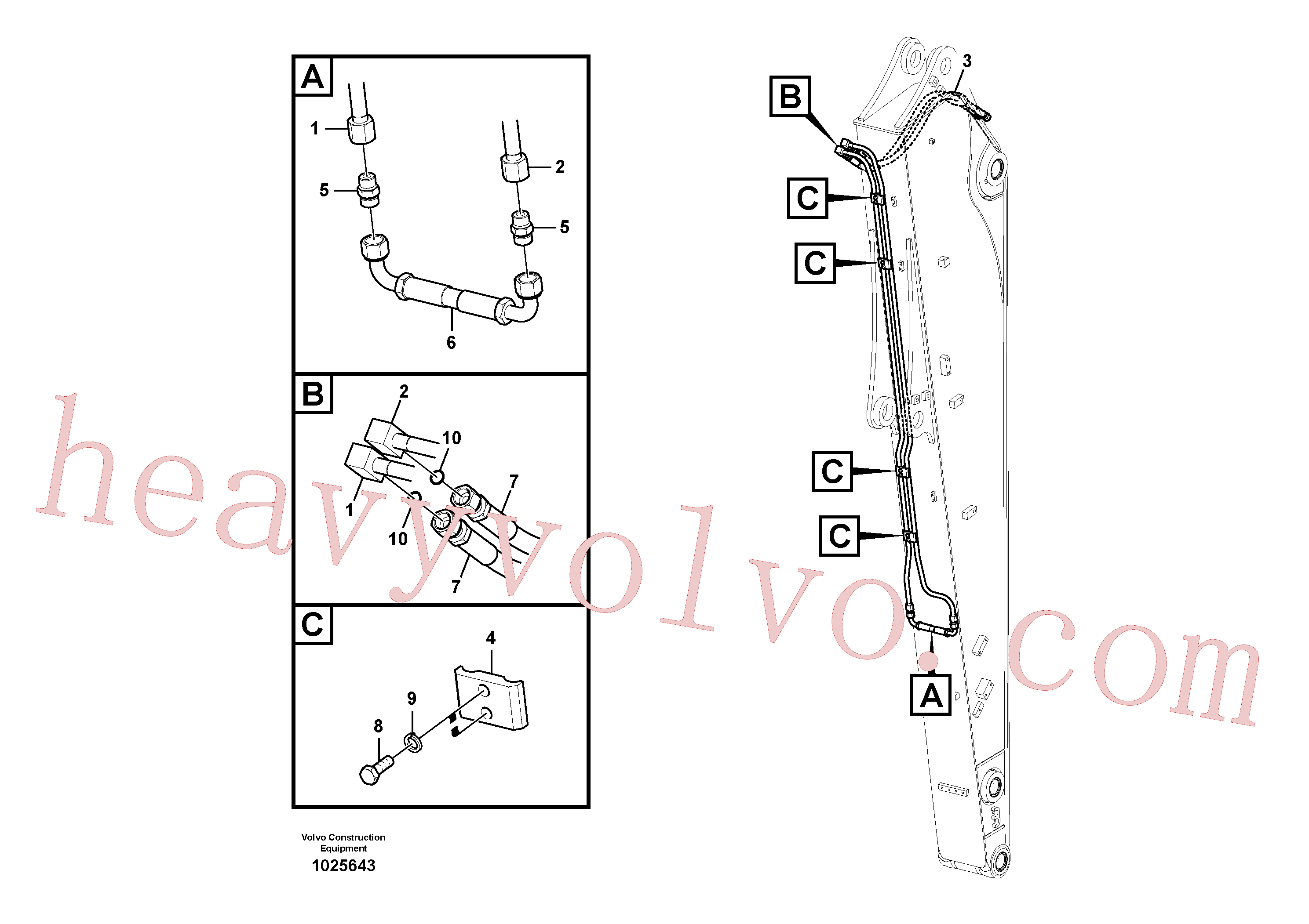 VOE14552275 for Volvo Working hydraulic, slope and rotator on dipper arm(1025643 assembly)