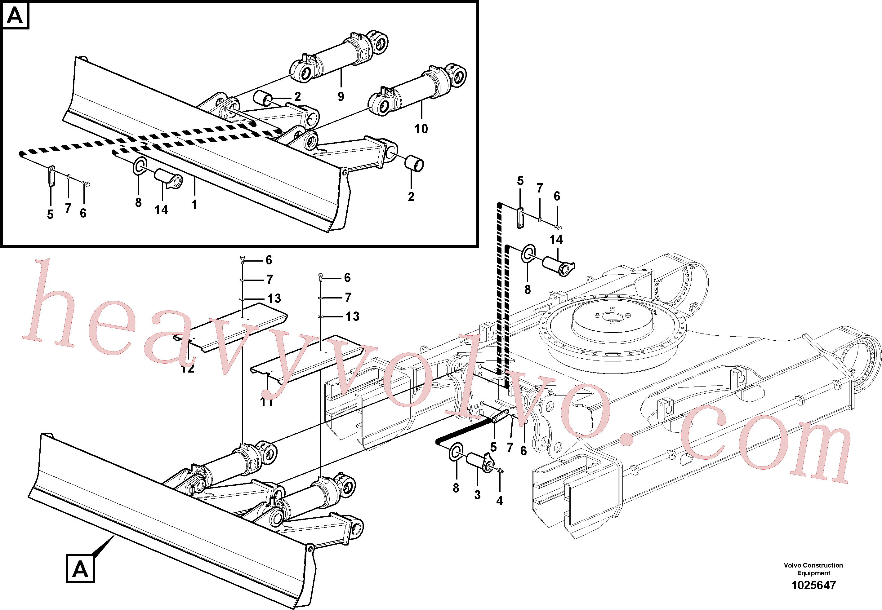 VOE14551078 for Volvo Dozer blade, Undercarriage frame(1025647 assembly)