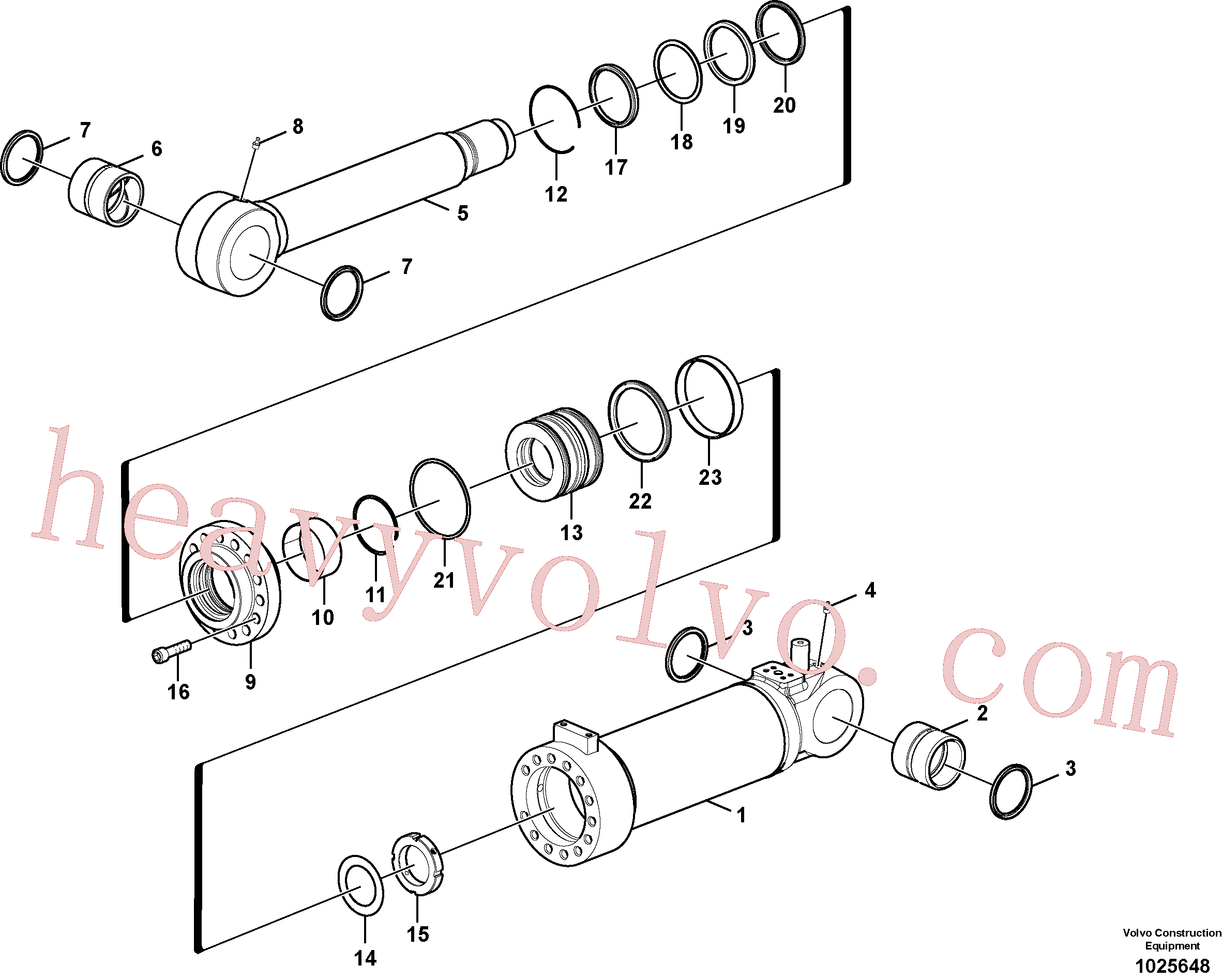 VOE14589120 for Volvo Dozer blade cylinder(1025648 assembly)