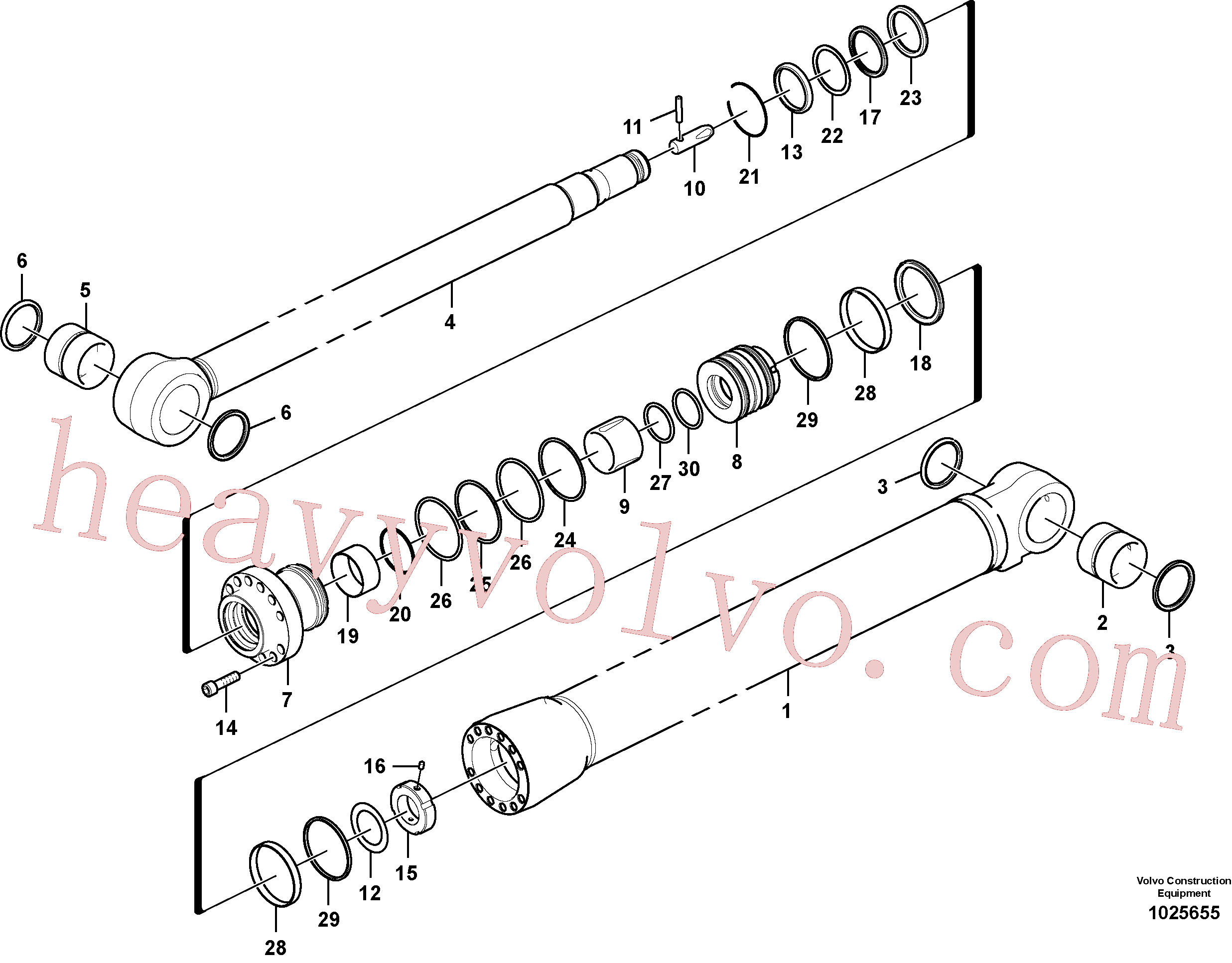 VOE14589124 for Volvo Dipper arm cylinder(1025655 assembly)