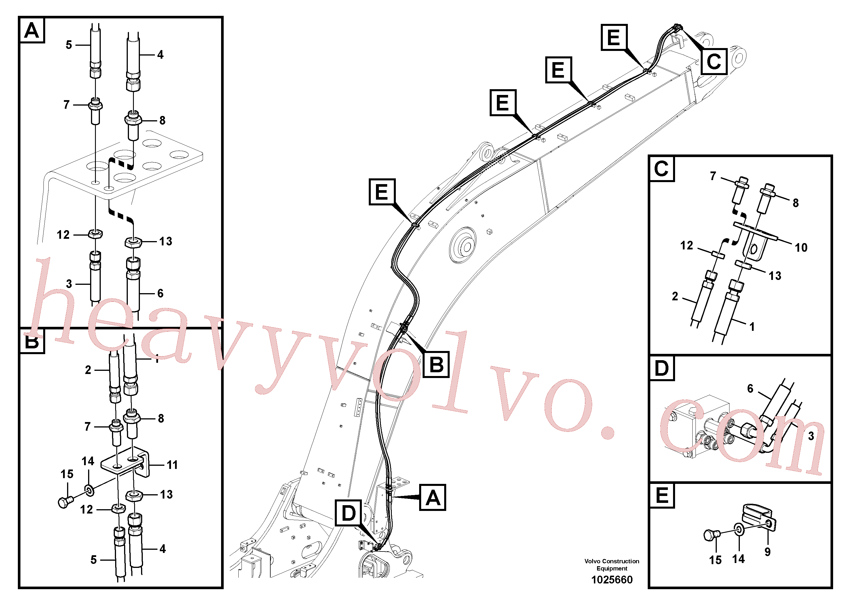 VOE15035691 for Volvo Working hydraulic, quick fit on boom(1025660 assembly)