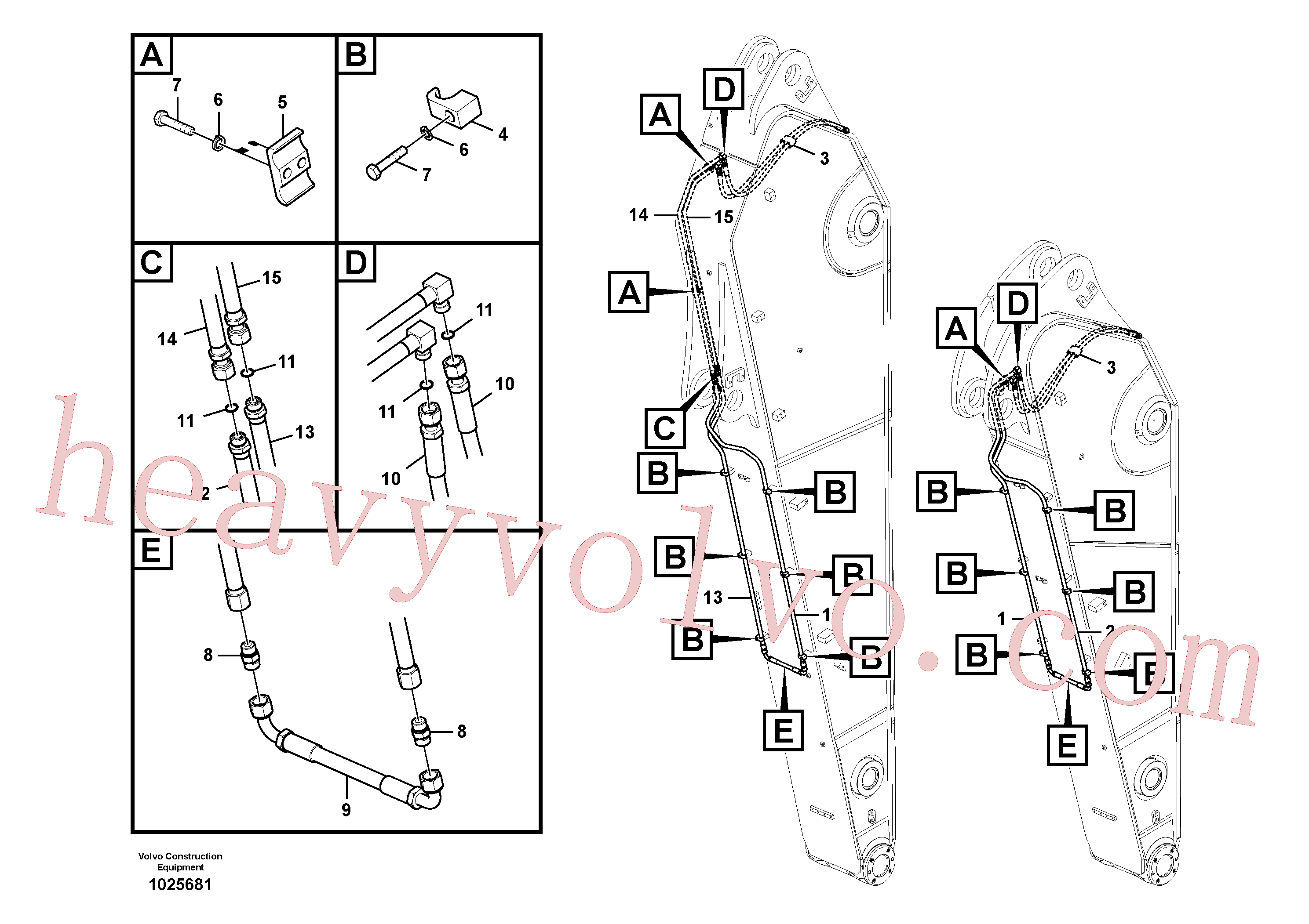 VOE14548939 for Volvo Working hydraulic, slope and rotator on dipper arm(1025681 assembly)