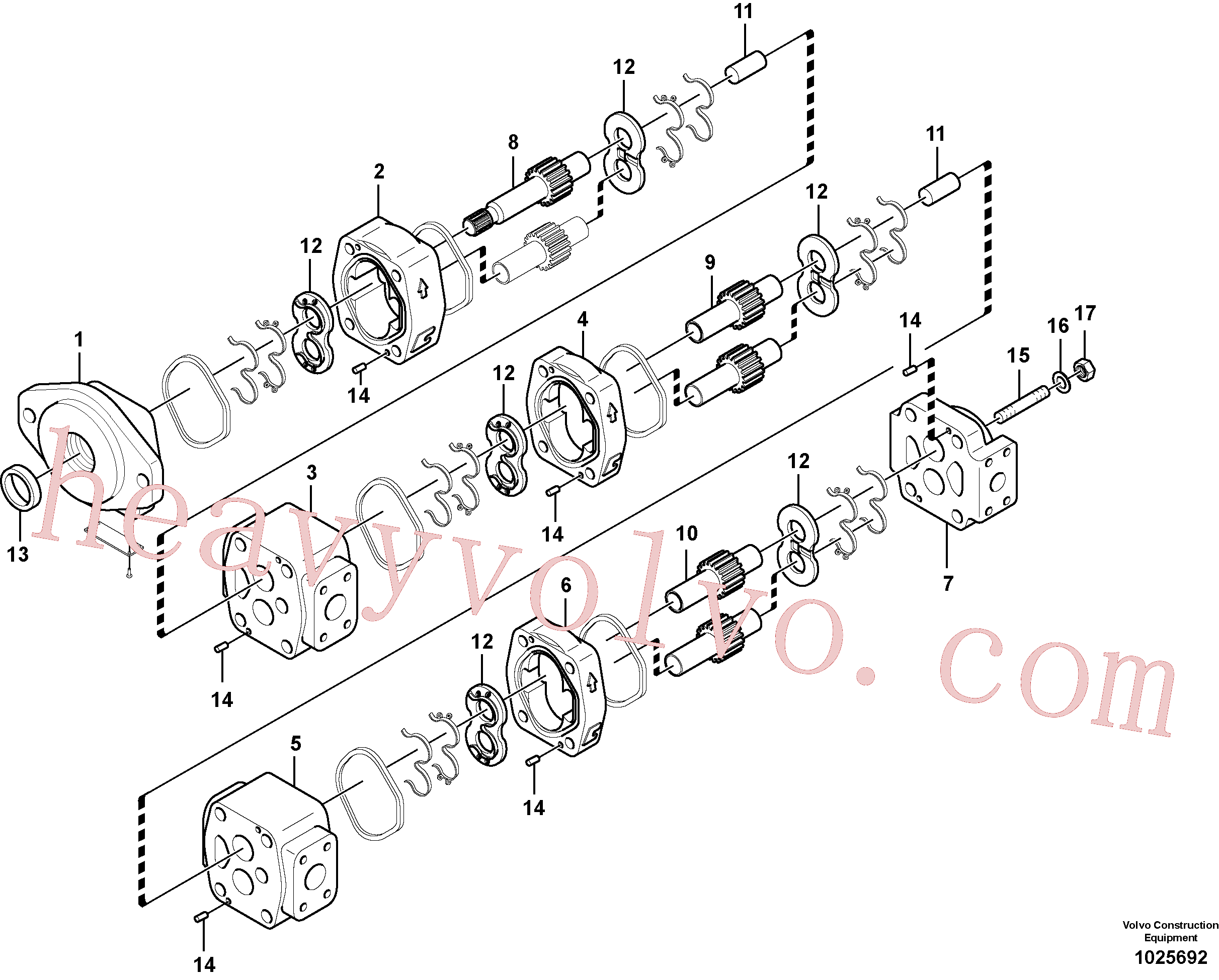 SA7212-02001 for Volvo Hydraulic gear pump for quickfit and rotator(1025692 assembly)