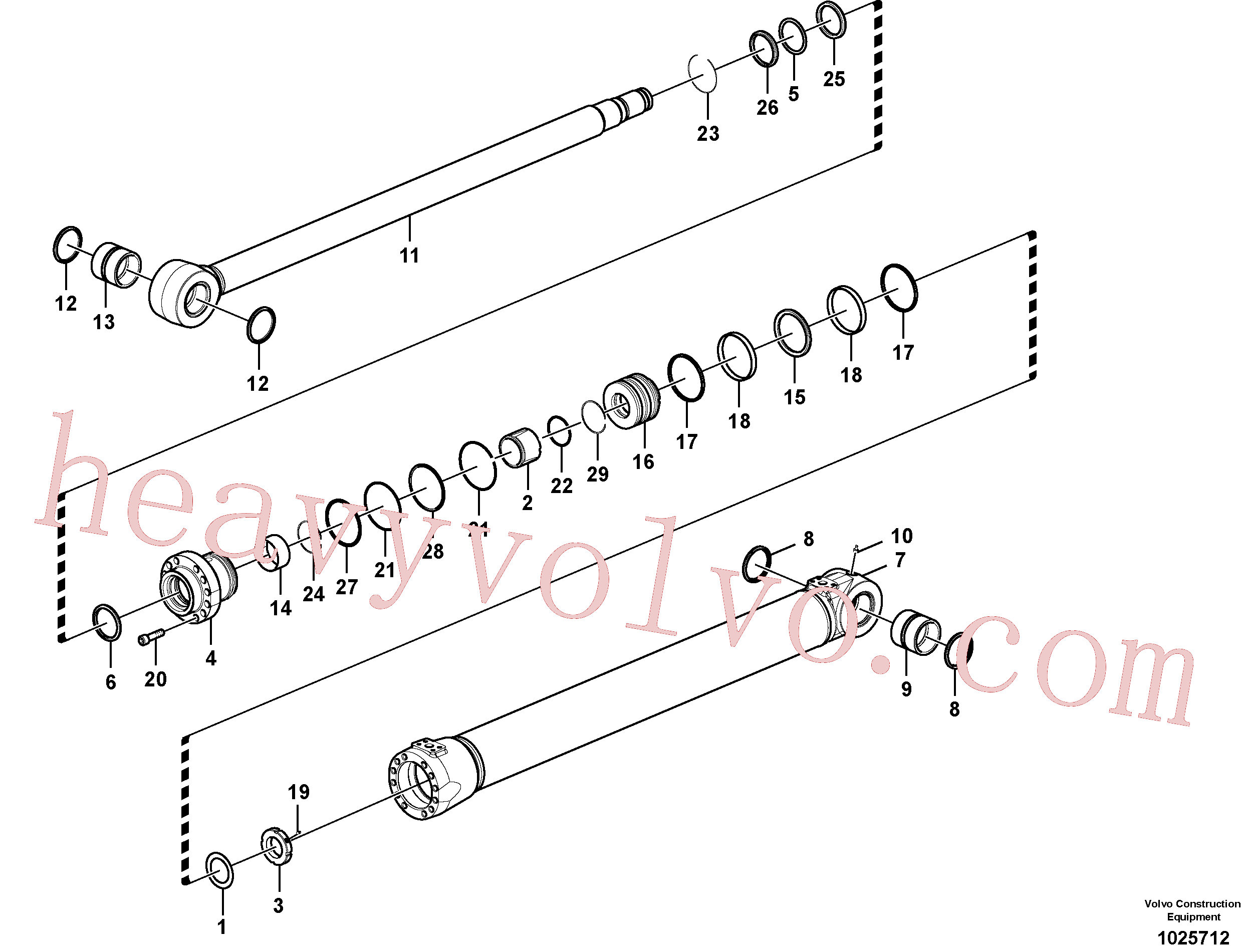 VOE990649 for Volvo Boom cylinder(1025712 assembly)