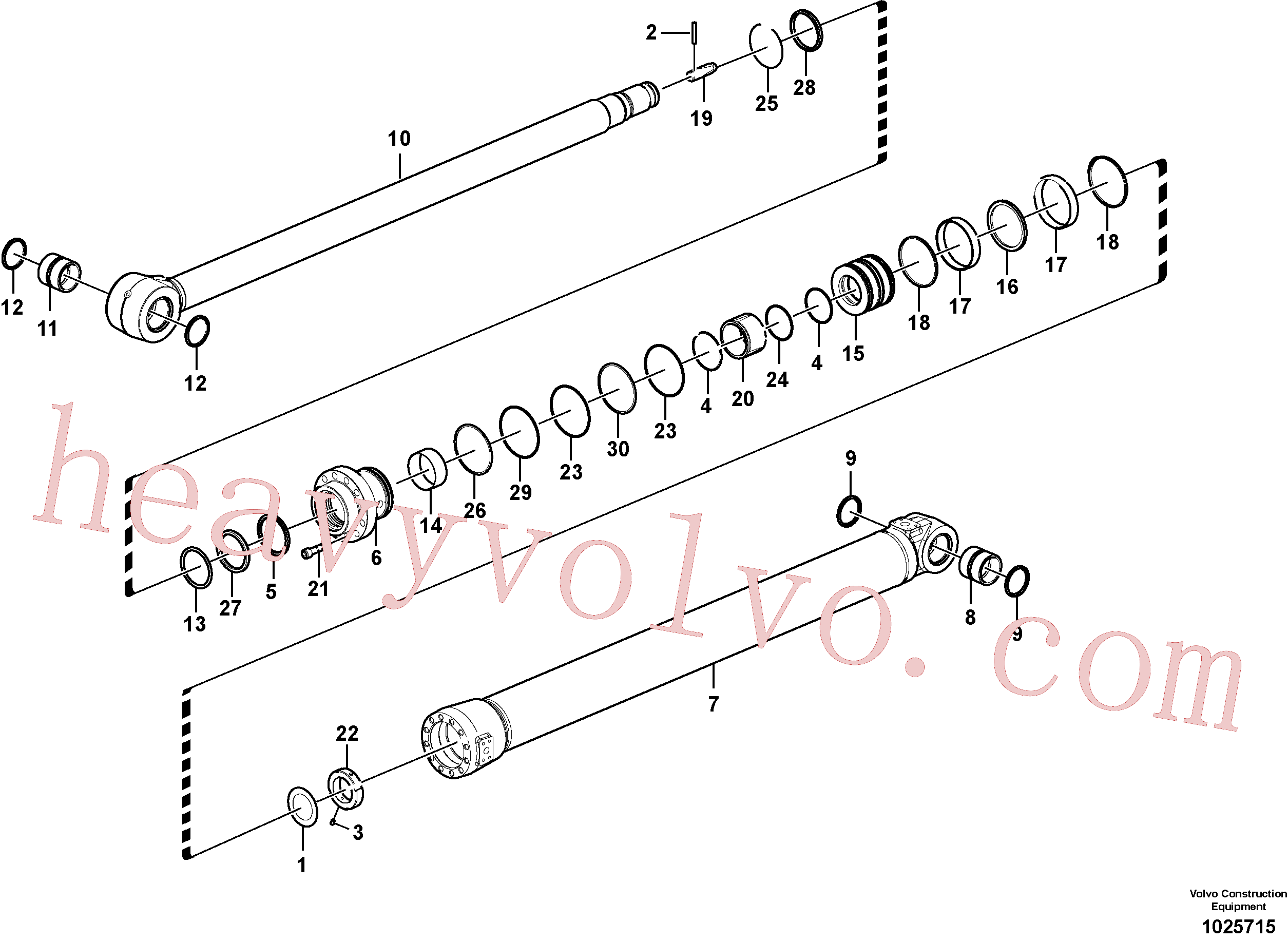 VOE14550433 for Volvo Dipper arm cylinder(1025715 assembly)