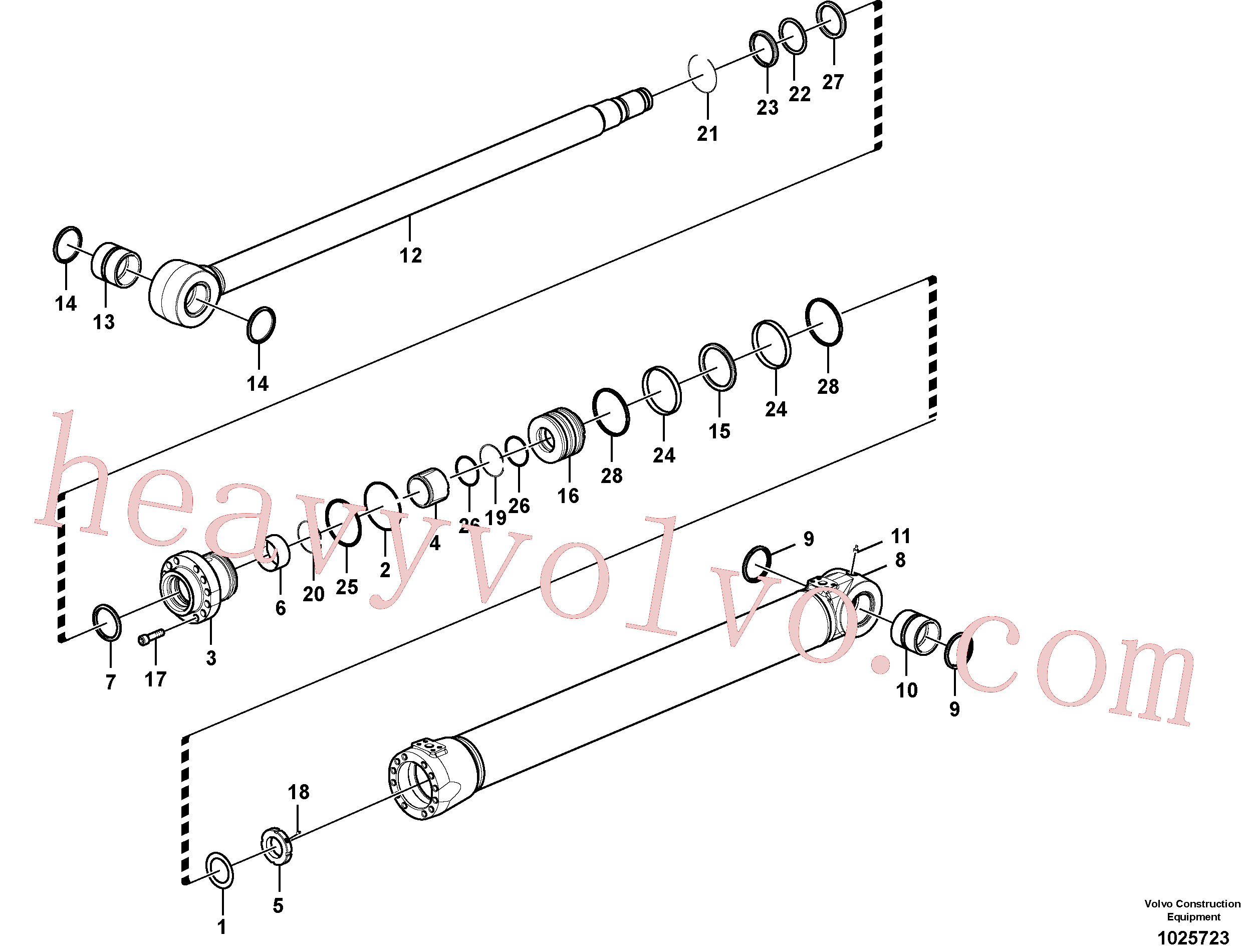 VOE14517236 for Volvo Boom cylinder(1025723 assembly)